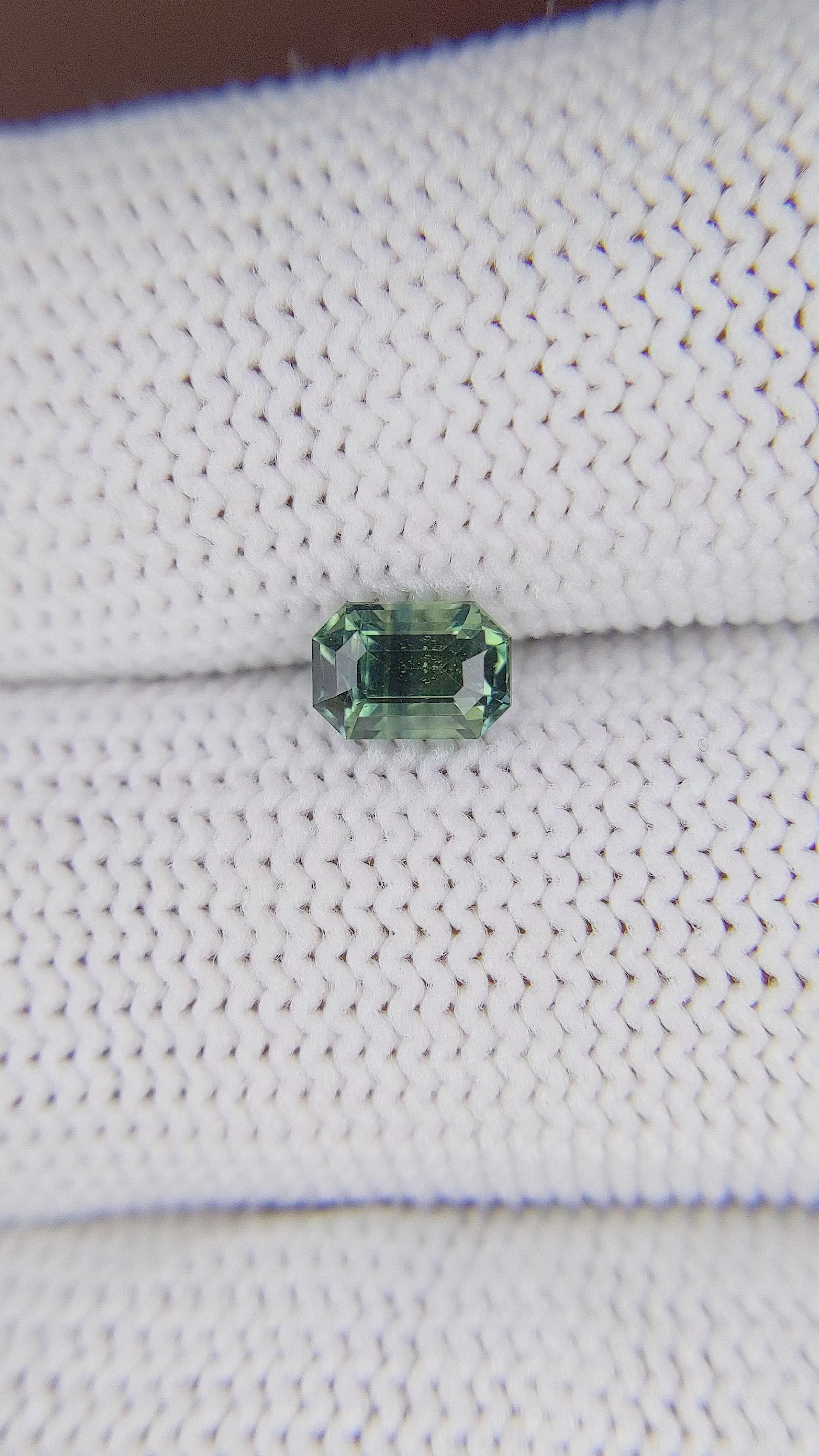 0.80 Ct. Bluish Green Sapphire from Madagascar Size Video