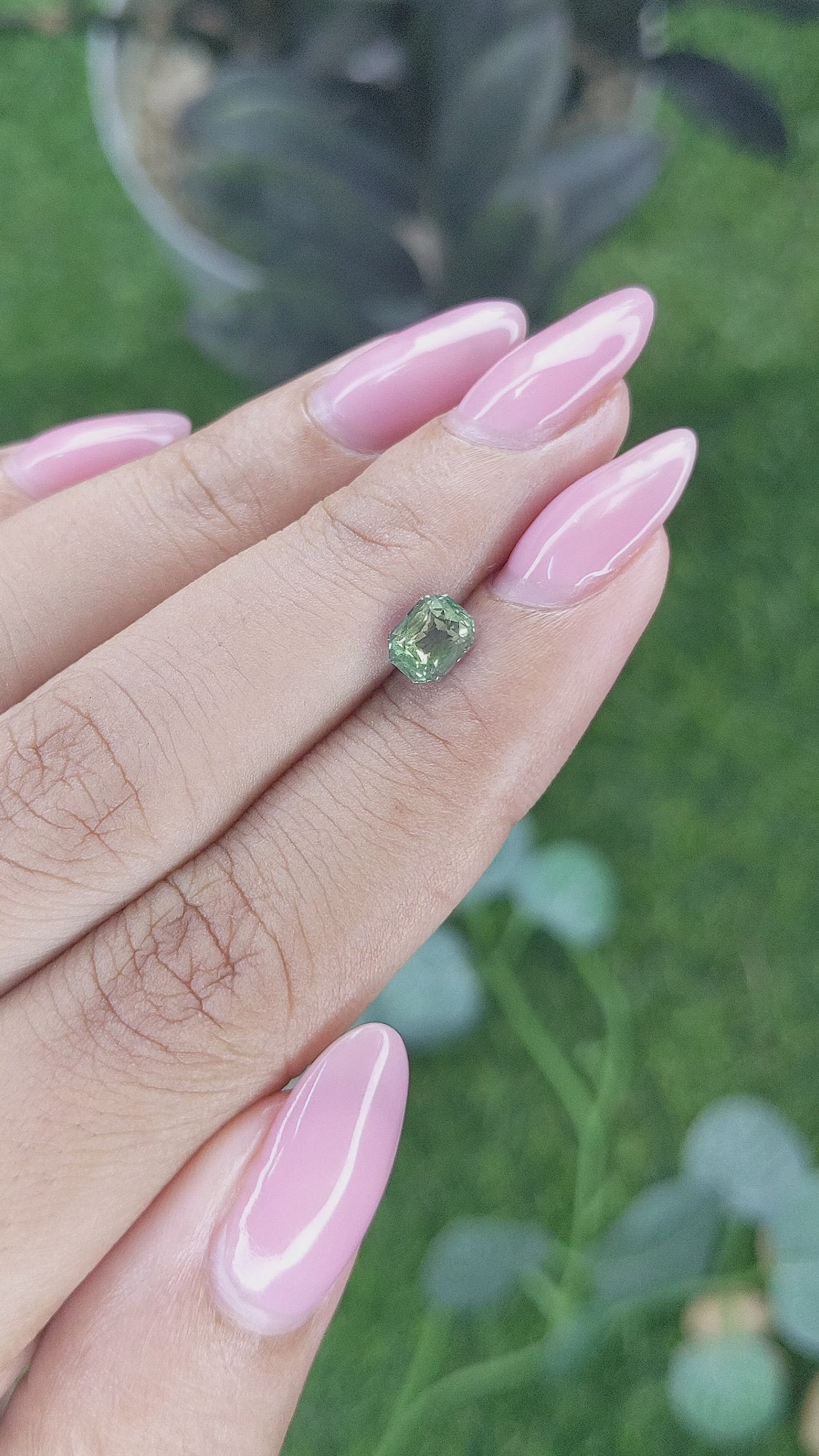 0.95 Ct. Yellowish Green Sapphire from Madagascar Size Video