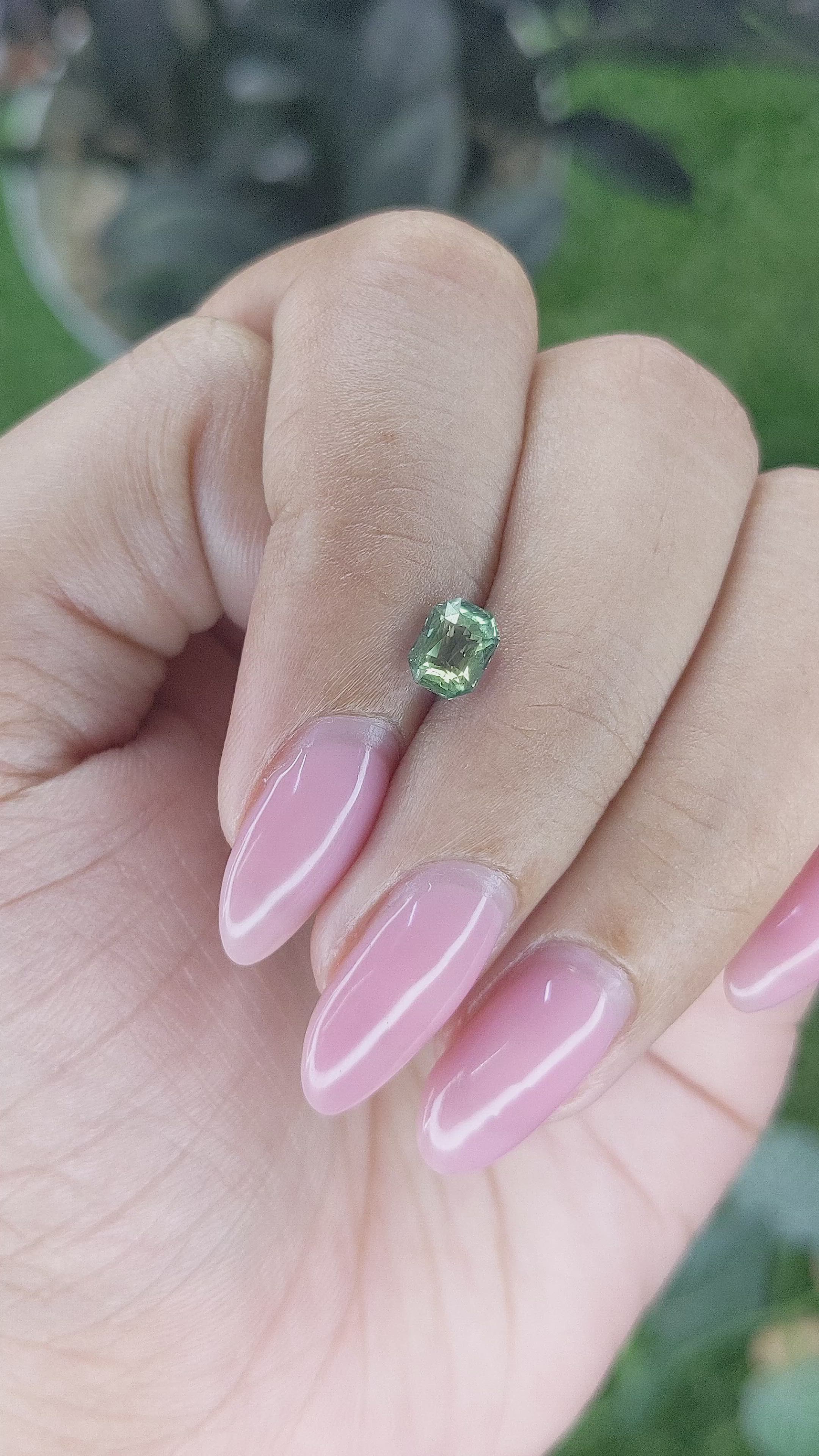 0.95 Ct. Yellowish Green Sapphire from Madagascar Size Video