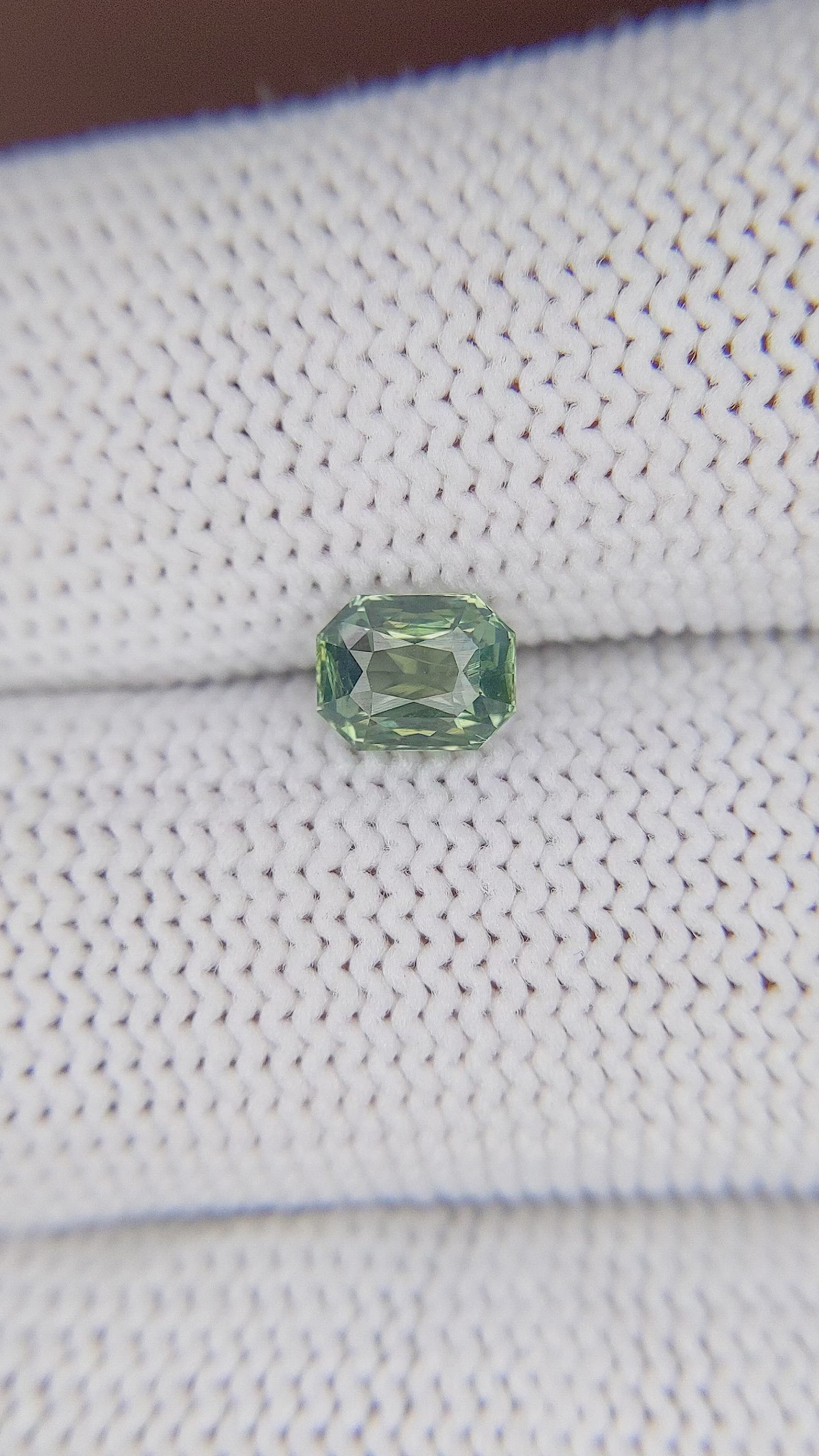 0.95 Ct. Yellowish Green Sapphire from Madagascar Size Video