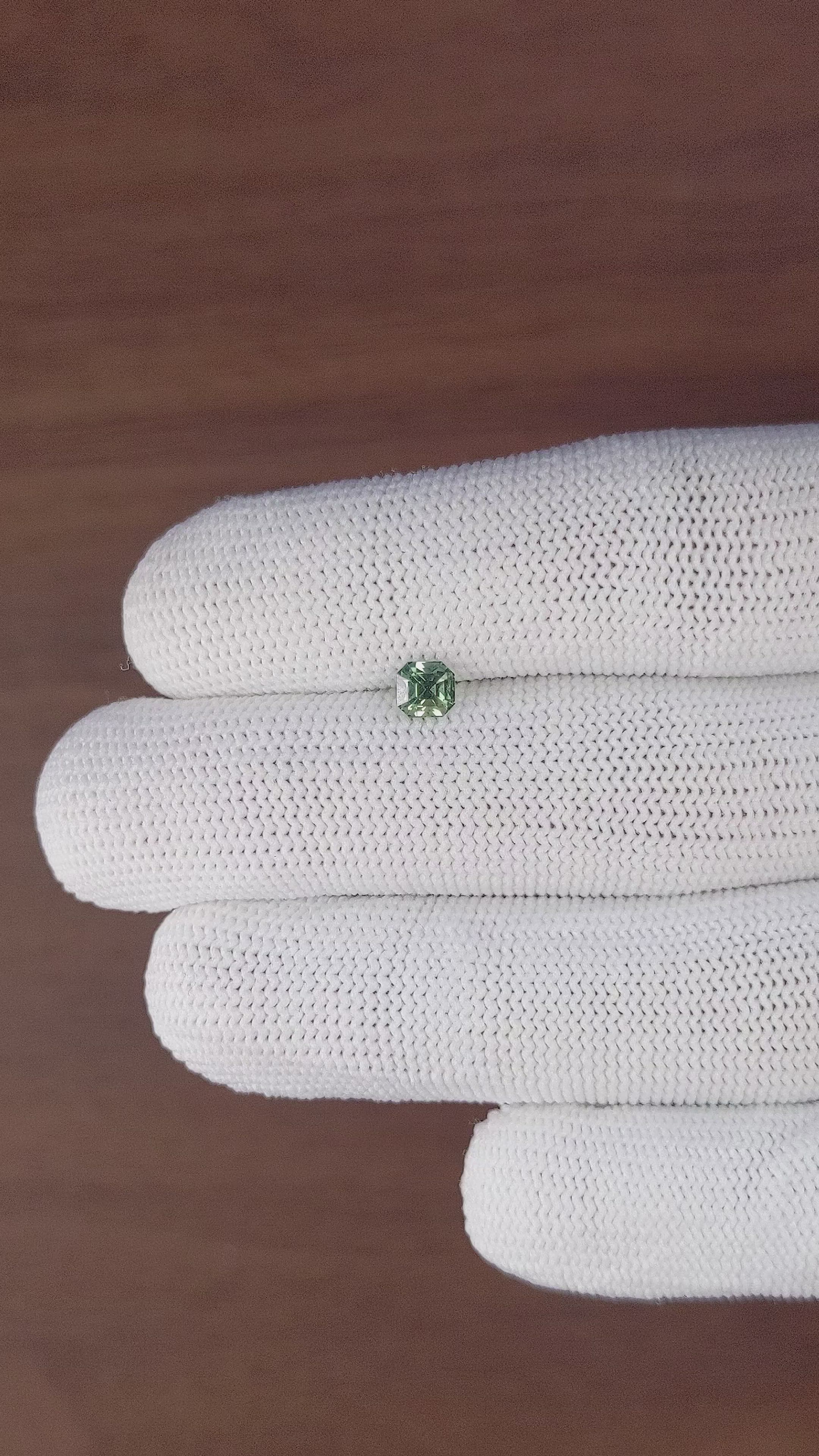 0.74 Ct. Bluish Green Sapphire from Madagascar Size Video