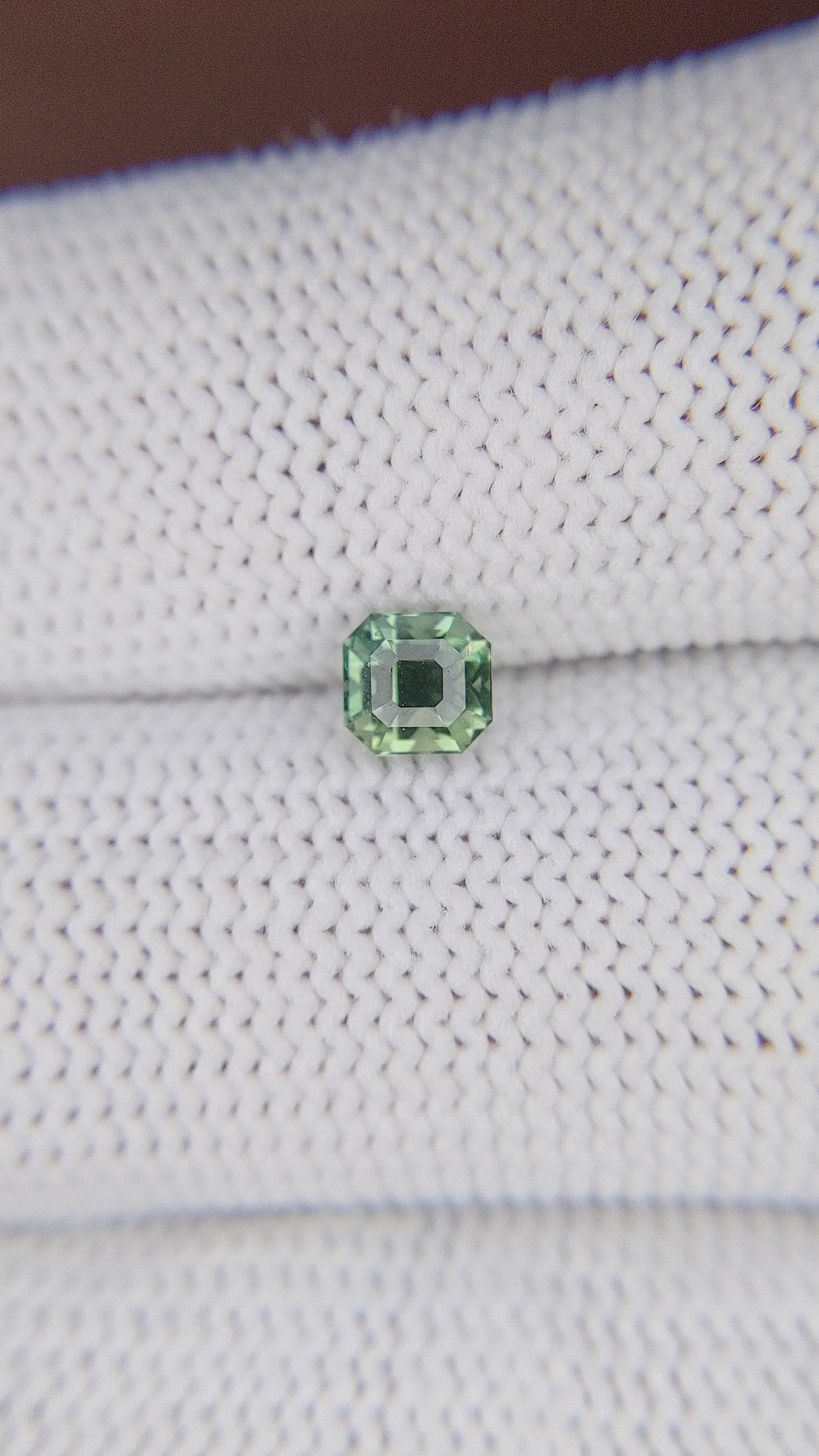 0.74 Ct. Bluish Green Sapphire from Madagascar Size Video