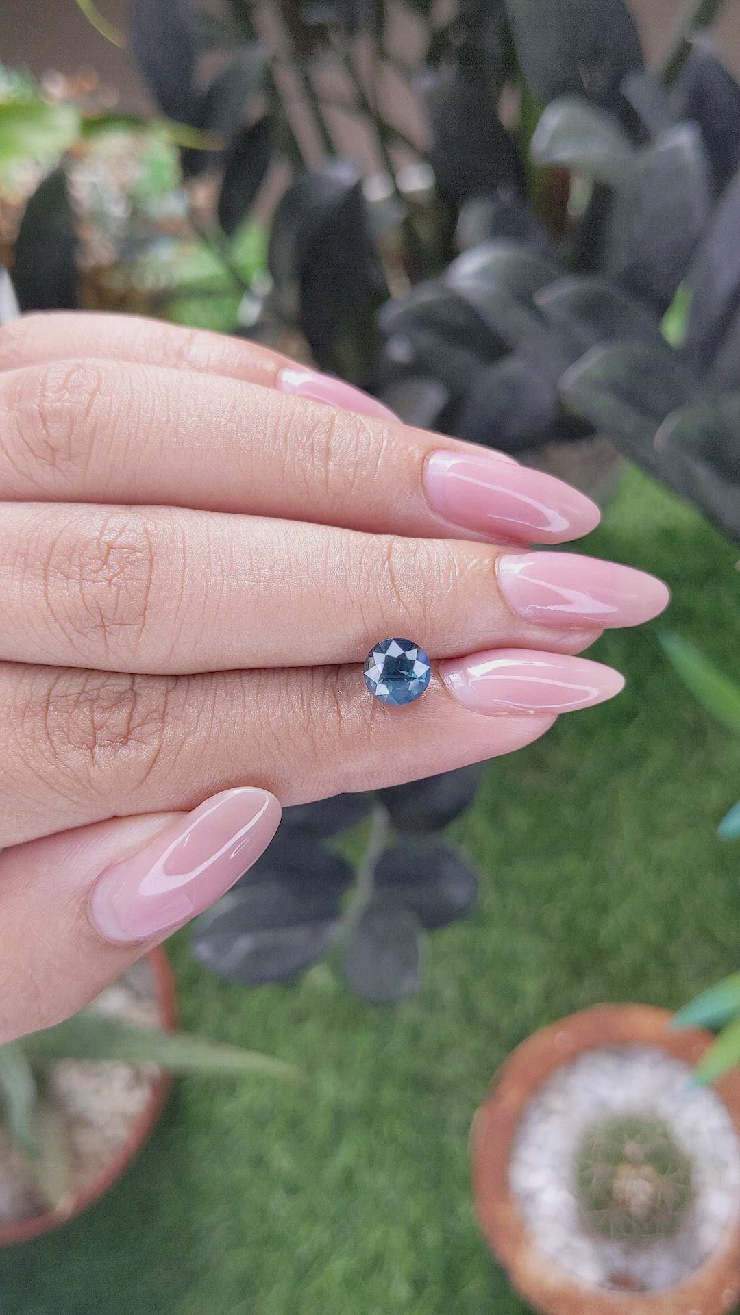 1.58 Ct. Greenish Blue Sapphire from Madagascar Size Video