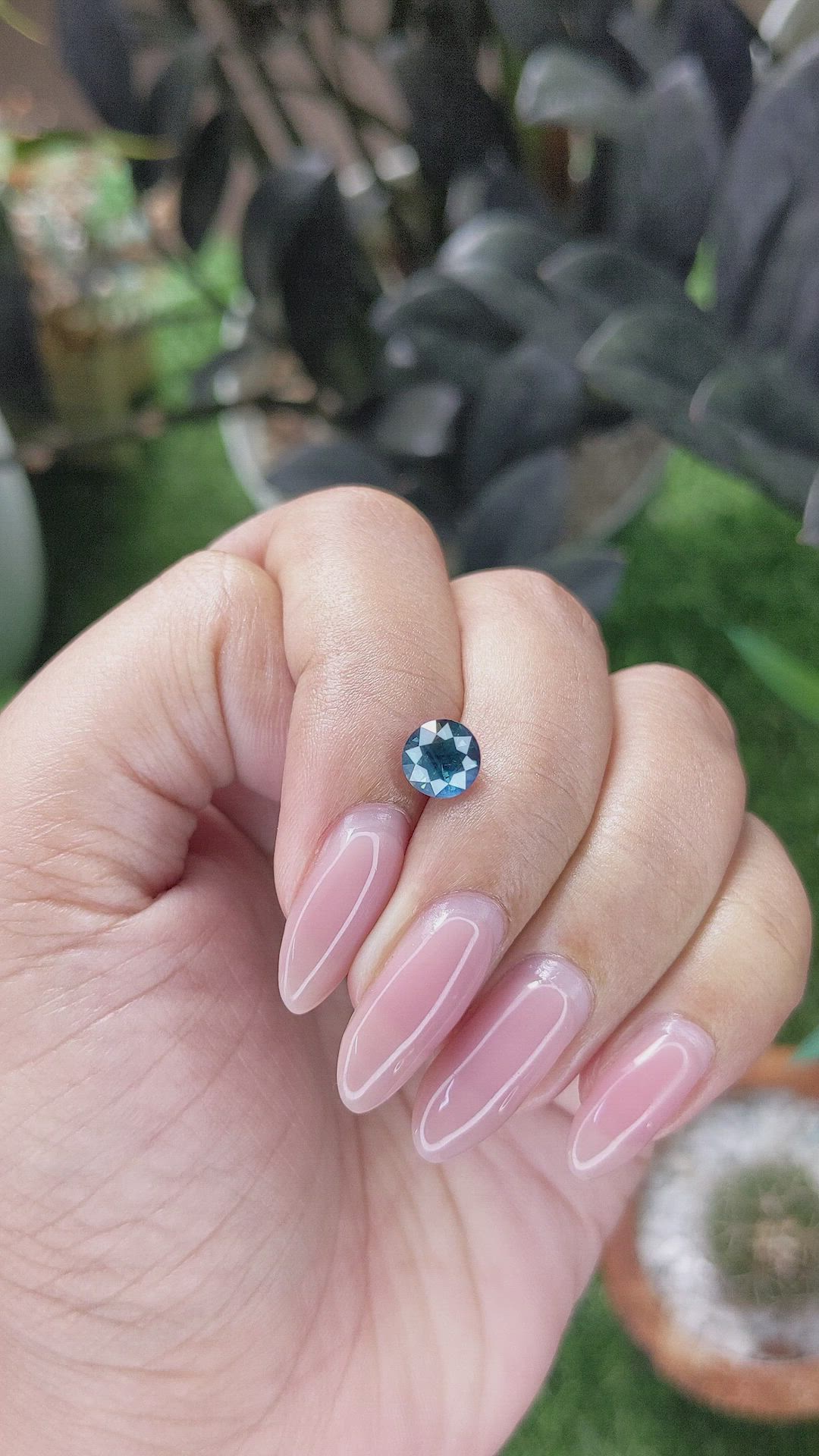 1.58 Ct. Greenish Blue Sapphire from Madagascar Size Video