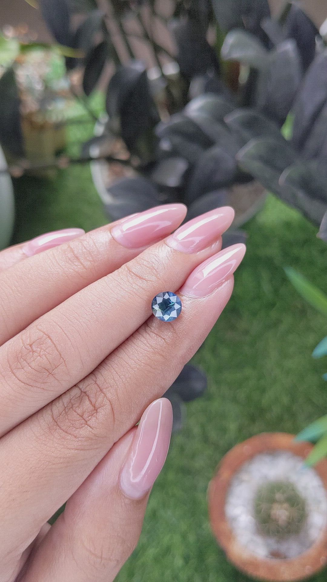 1.58 Ct. Greenish Blue Sapphire from Madagascar Size Video