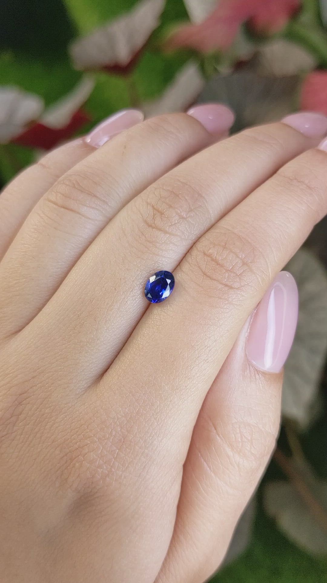 1.10 Ct. Blue Sapphire from Ceylon (Sri Lanka) Size Video