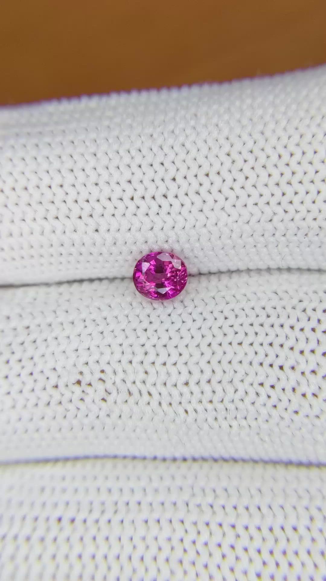 0.59 Ct. Purplish Pink Sapphire from Ceylon (Sri Lanka) Size Video