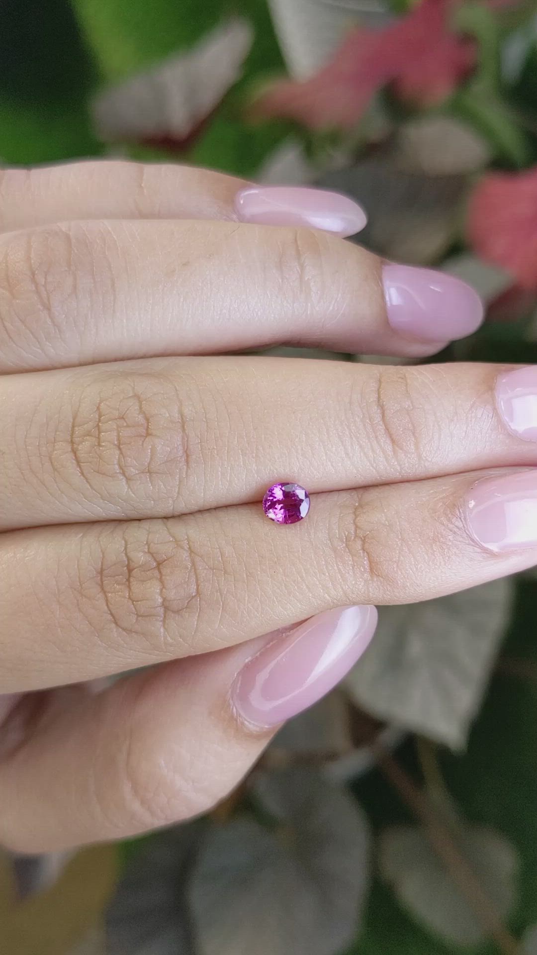 0.59 Ct. Purplish Pink Sapphire from Ceylon (Sri Lanka) Size Video