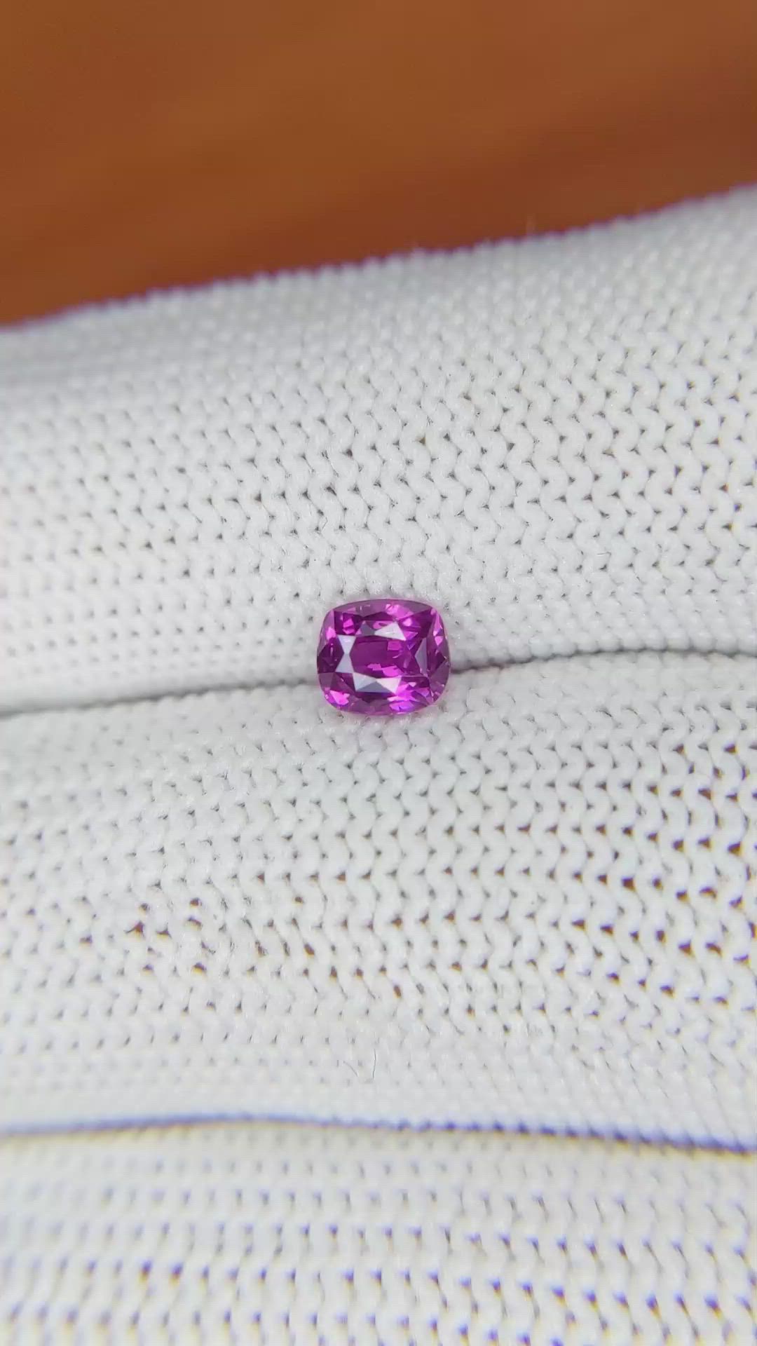 0.68 Ct. Pinkish Purple Sapphire from Ceylon (Sri Lanka) Size Video