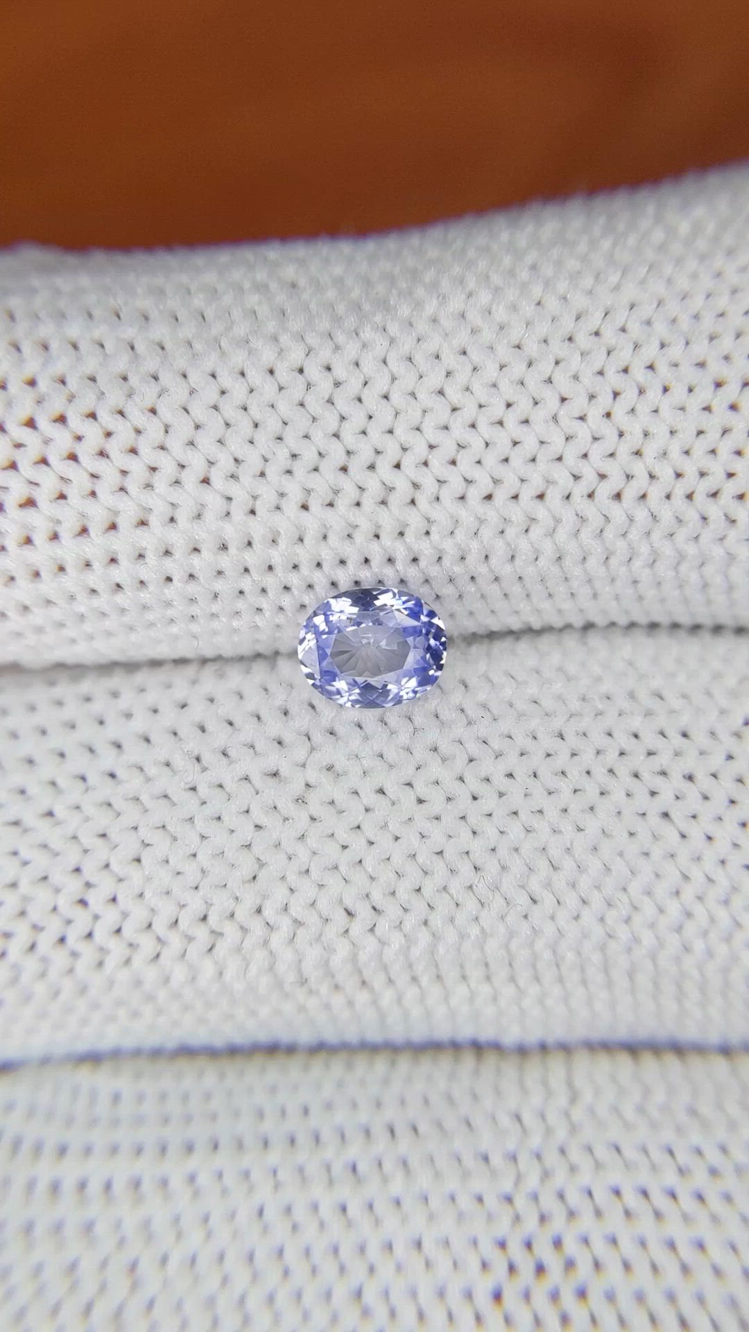 0.60 Ct. Purplish Blue Sapphire from Ceylon (Sri Lanka) Size Video