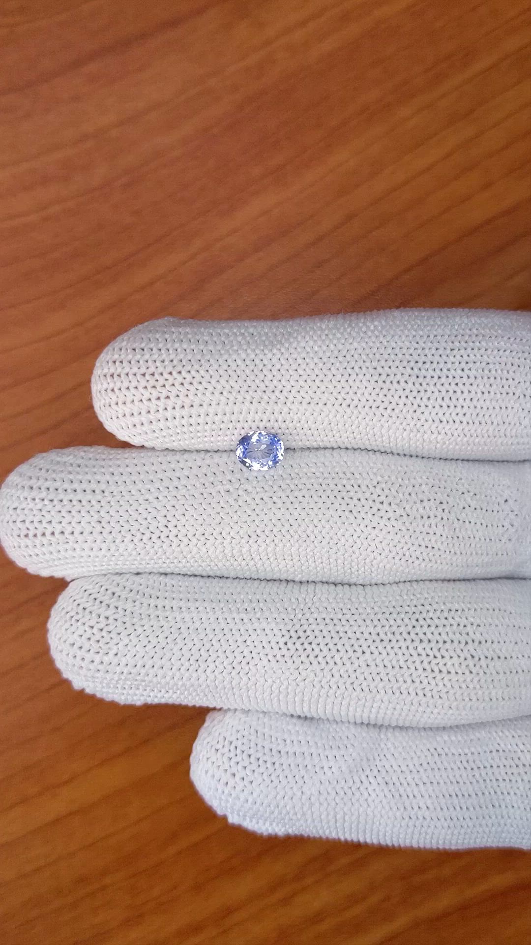 0.60 Ct. Purplish Blue Sapphire from Ceylon (Sri Lanka) Size Video