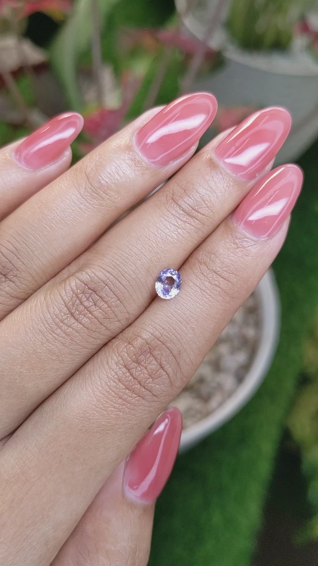0.60 Ct. Purplish Blue Sapphire from Ceylon (Sri Lanka) Size Video