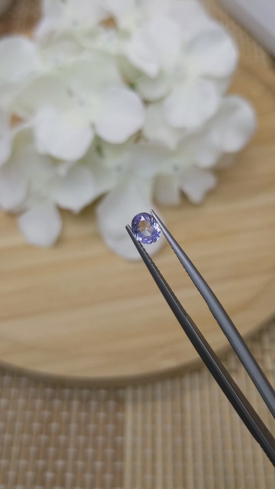 0.60 Ct. Purplish Blue Sapphire from Ceylon (Sri Lanka) Size Video