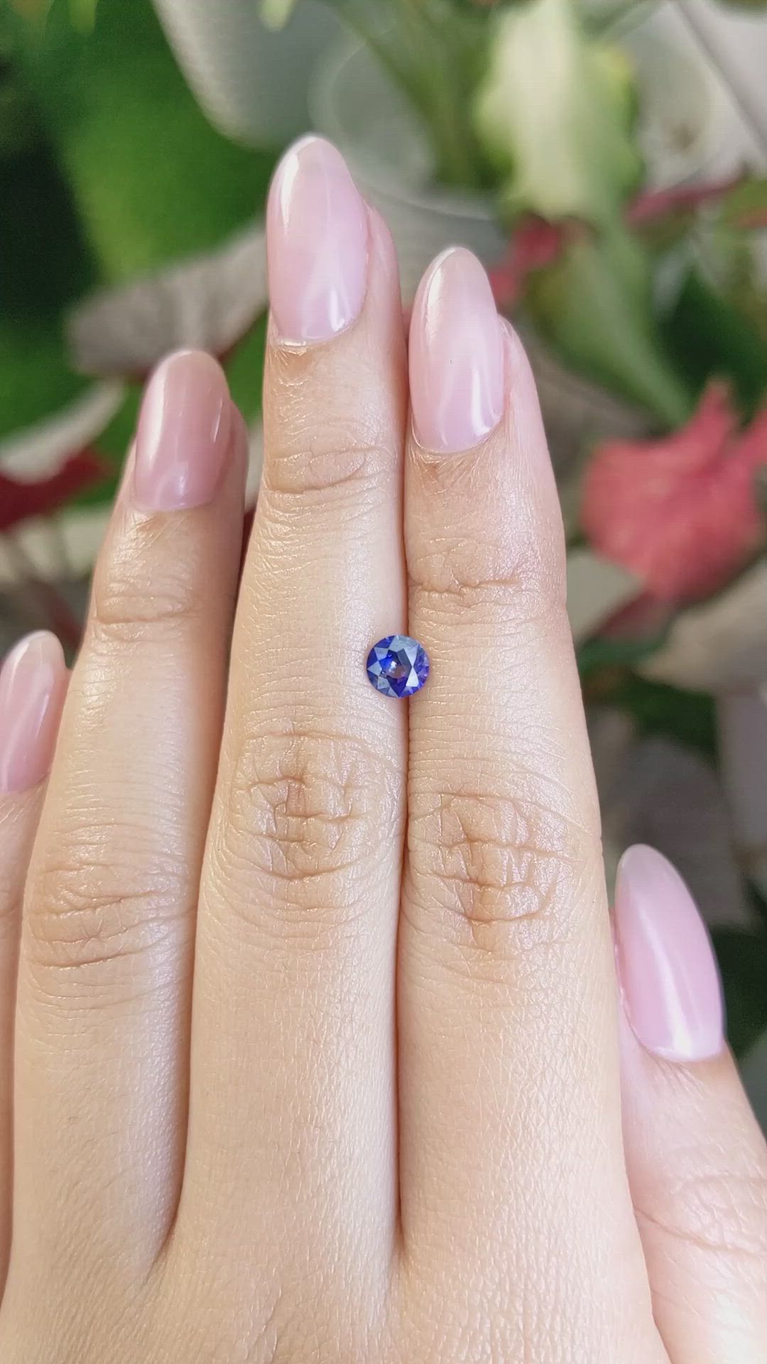 0.53 Ct. Purplish Blue Sapphire from Ceylon (Sri Lanka) Size Video