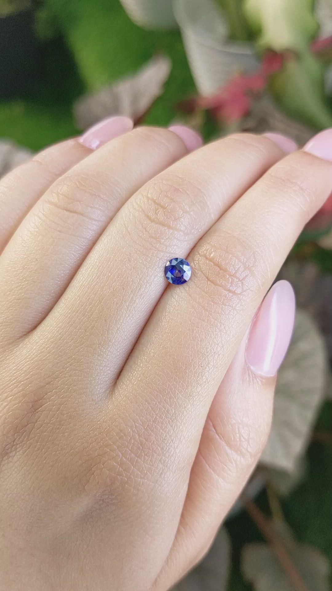 0.53 Ct. Purplish Blue Sapphire from Ceylon (Sri Lanka) Size Video