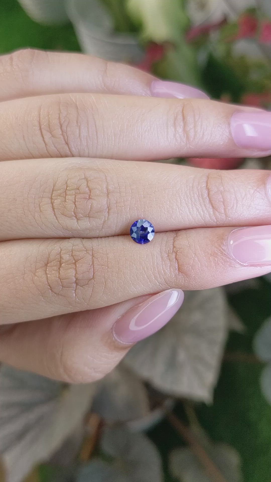 0.53 Ct. Purplish Blue Sapphire from Ceylon (Sri Lanka) Size Video