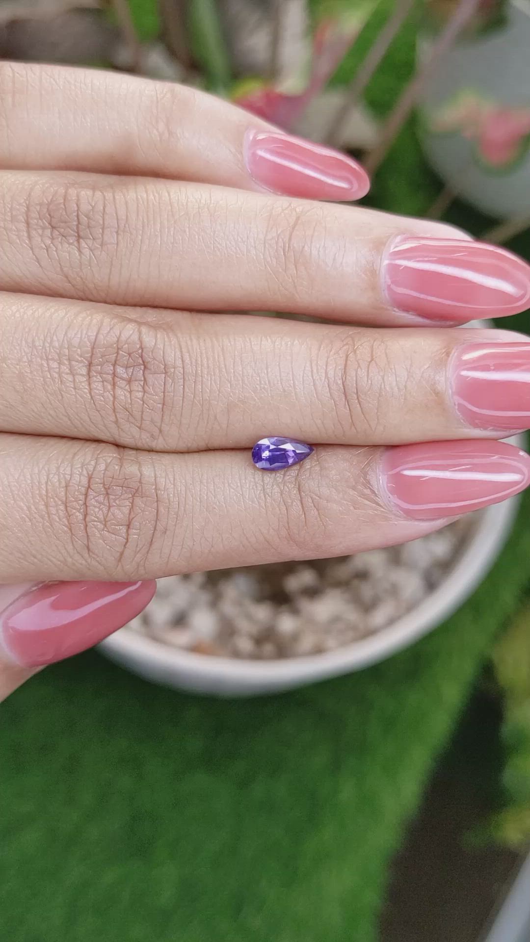 0.64 Ct. Purple Sapphire from Ceylon (Sri Lanka) Size Video