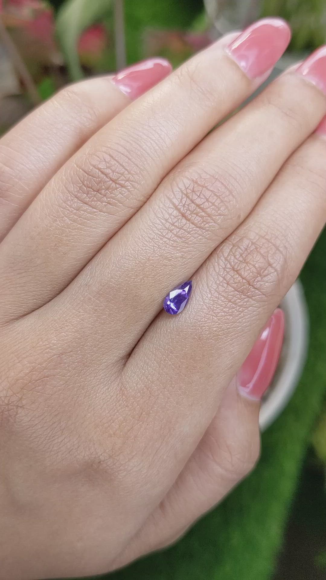 0.64 Ct. Purple Sapphire from Ceylon (Sri Lanka) Size Video