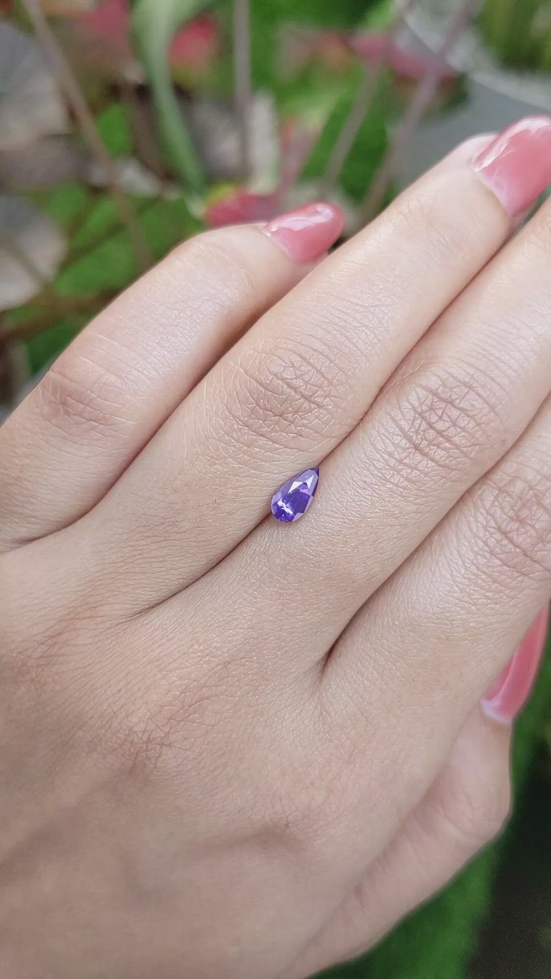 0.64 Ct. Purple Sapphire from Ceylon (Sri Lanka) Size Video