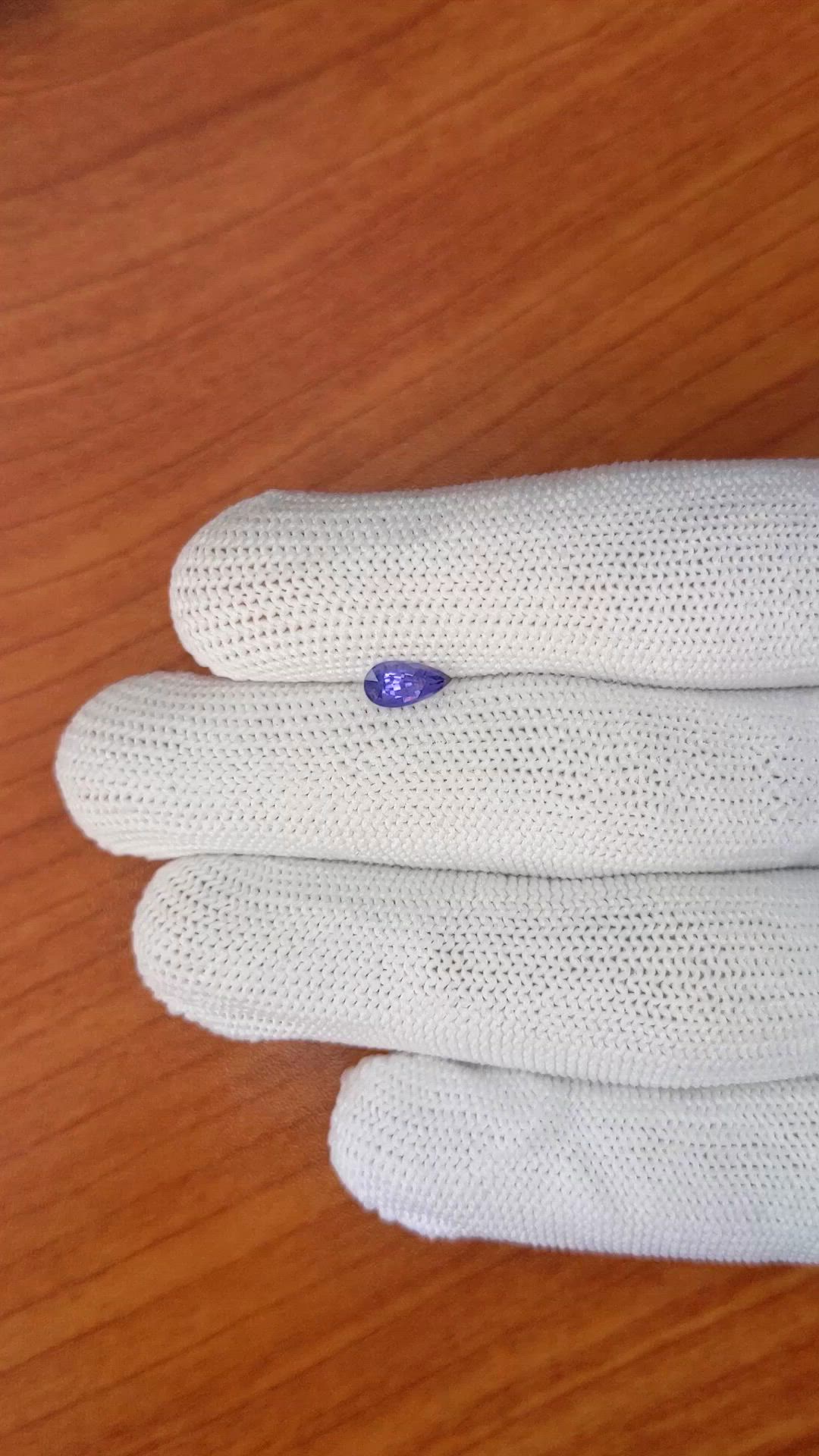 0.64 Ct. Purple Sapphire from Ceylon (Sri Lanka) Size Video