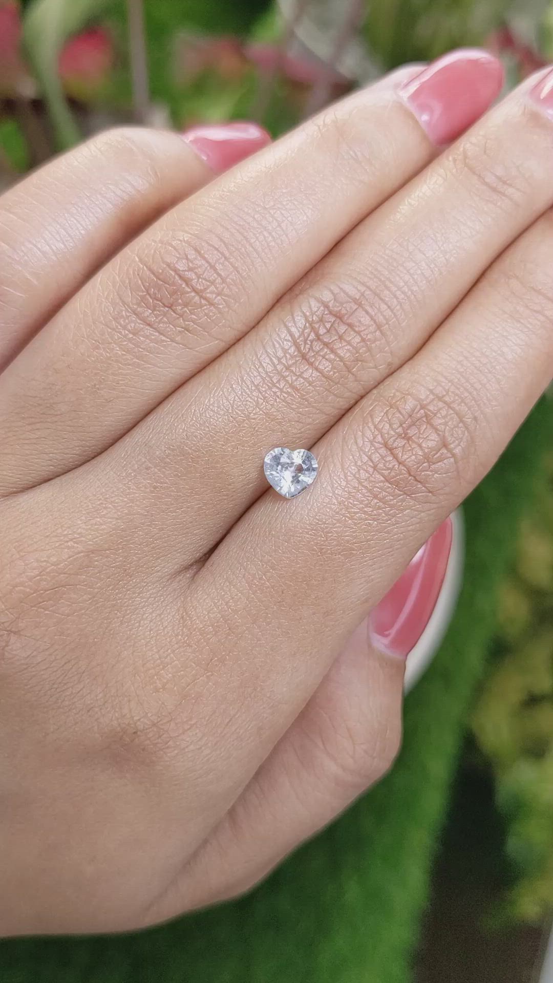 0.69 Ct. Greyish Blue Sapphire from Ceylon (Sri Lanka) Size Video