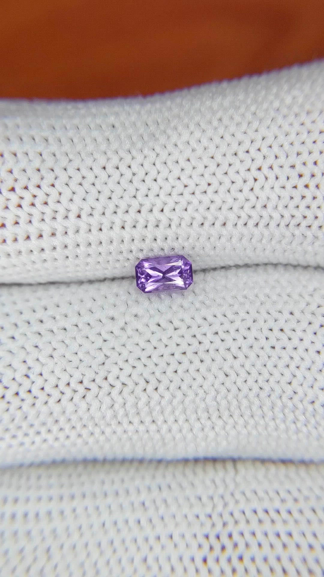 0.38 Ct. Pinkish Purple Sapphire from Ceylon (Sri Lanka) Size Video