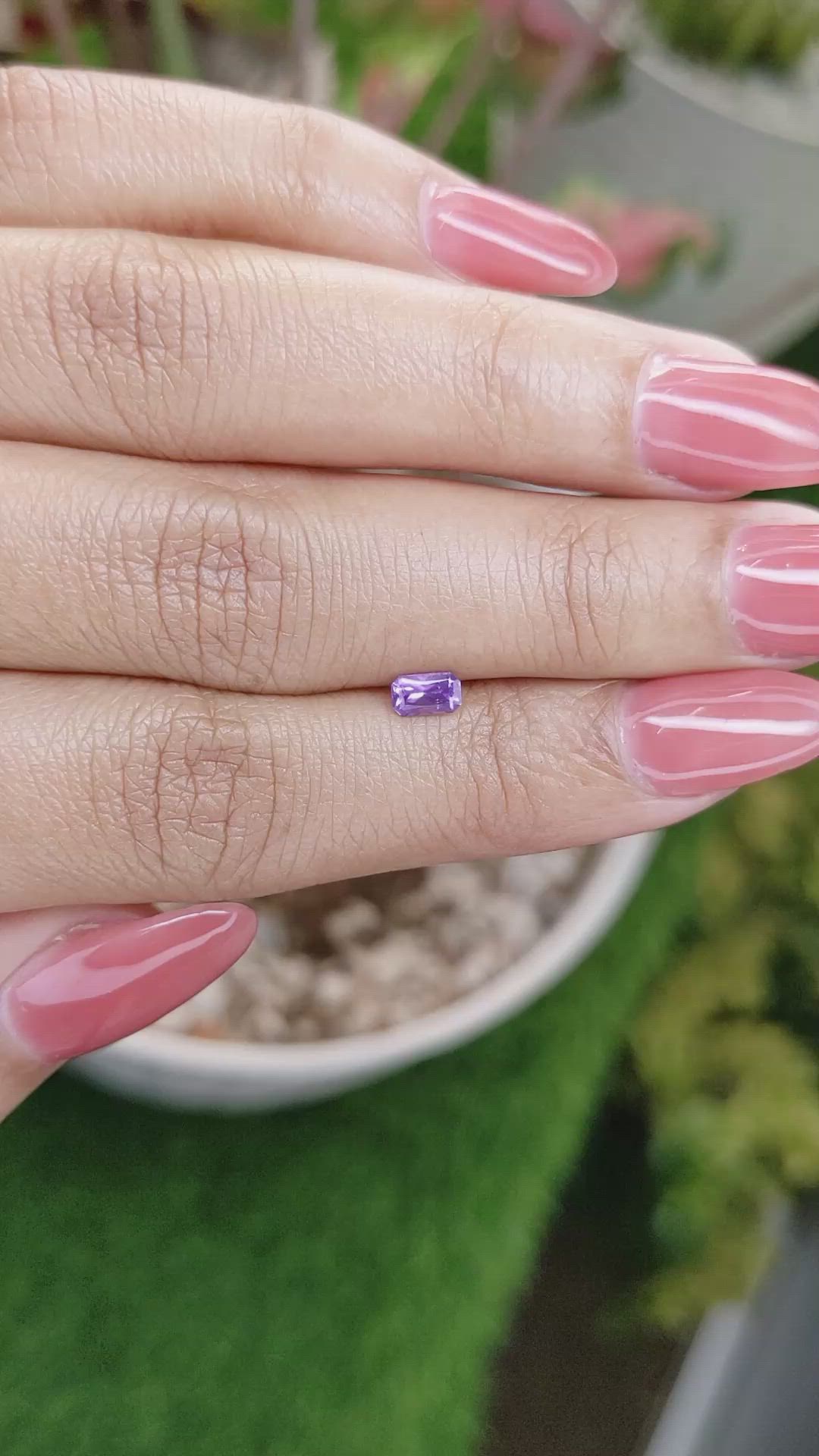 0.38 Ct. Pinkish Purple Sapphire from Ceylon (Sri Lanka) Size Video