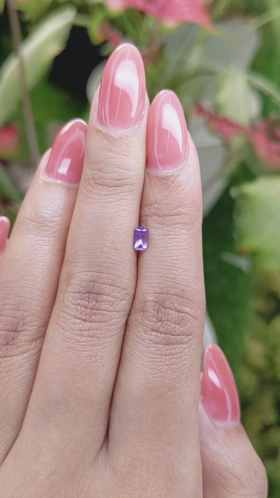 0.38 Ct. Pinkish Purple Sapphire from Ceylon (Sri Lanka) Size Video