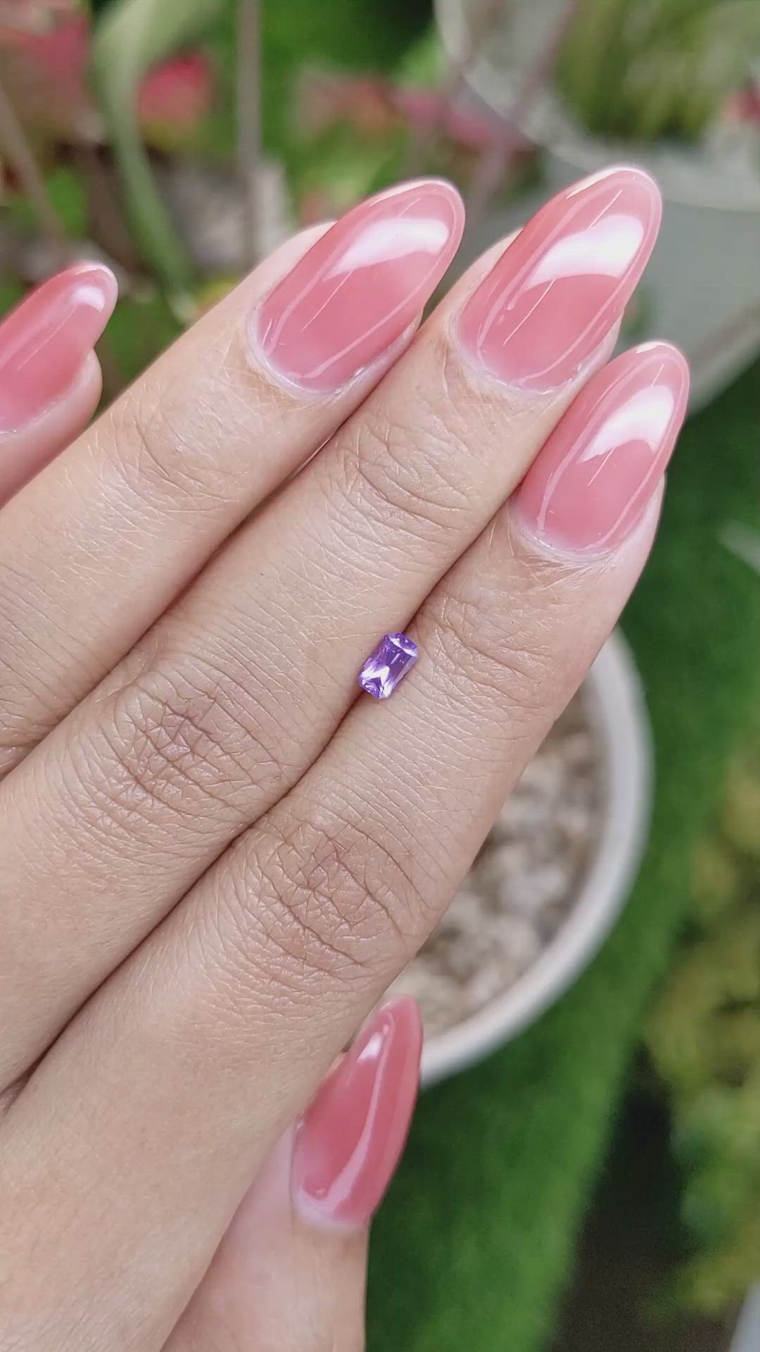 0.38 Ct. Pinkish Purple Sapphire from Ceylon (Sri Lanka) Size Video
