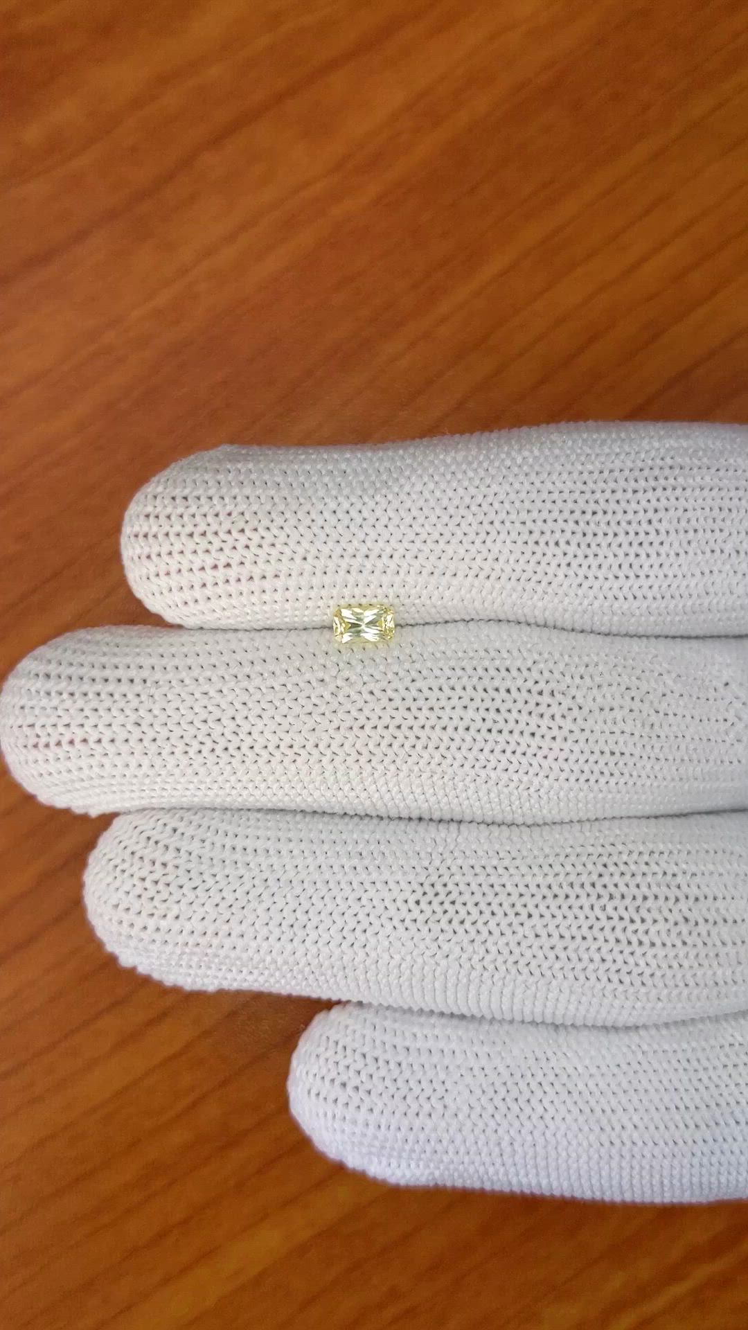0.38 Ct. Yellow Sapphire from Ceylon (Sri Lanka) Size Video