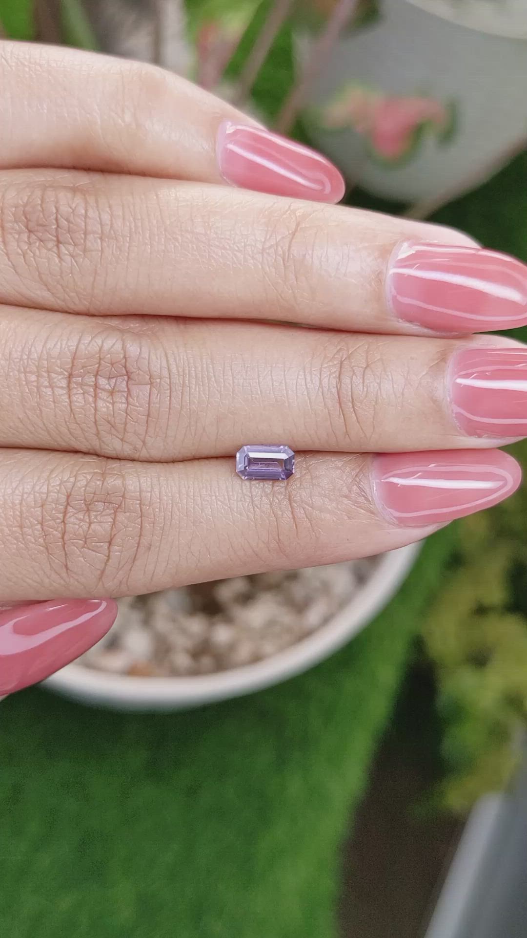 0.62 Ct. Pinkish Purple Sapphire from Ceylon (Sri Lanka) Size Video