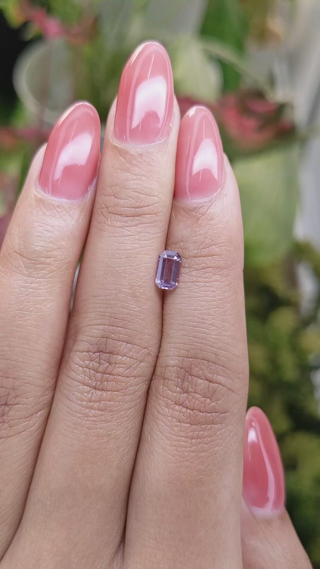 0.62 Ct. Pinkish Purple Sapphire from Ceylon (Sri Lanka) Size Video
