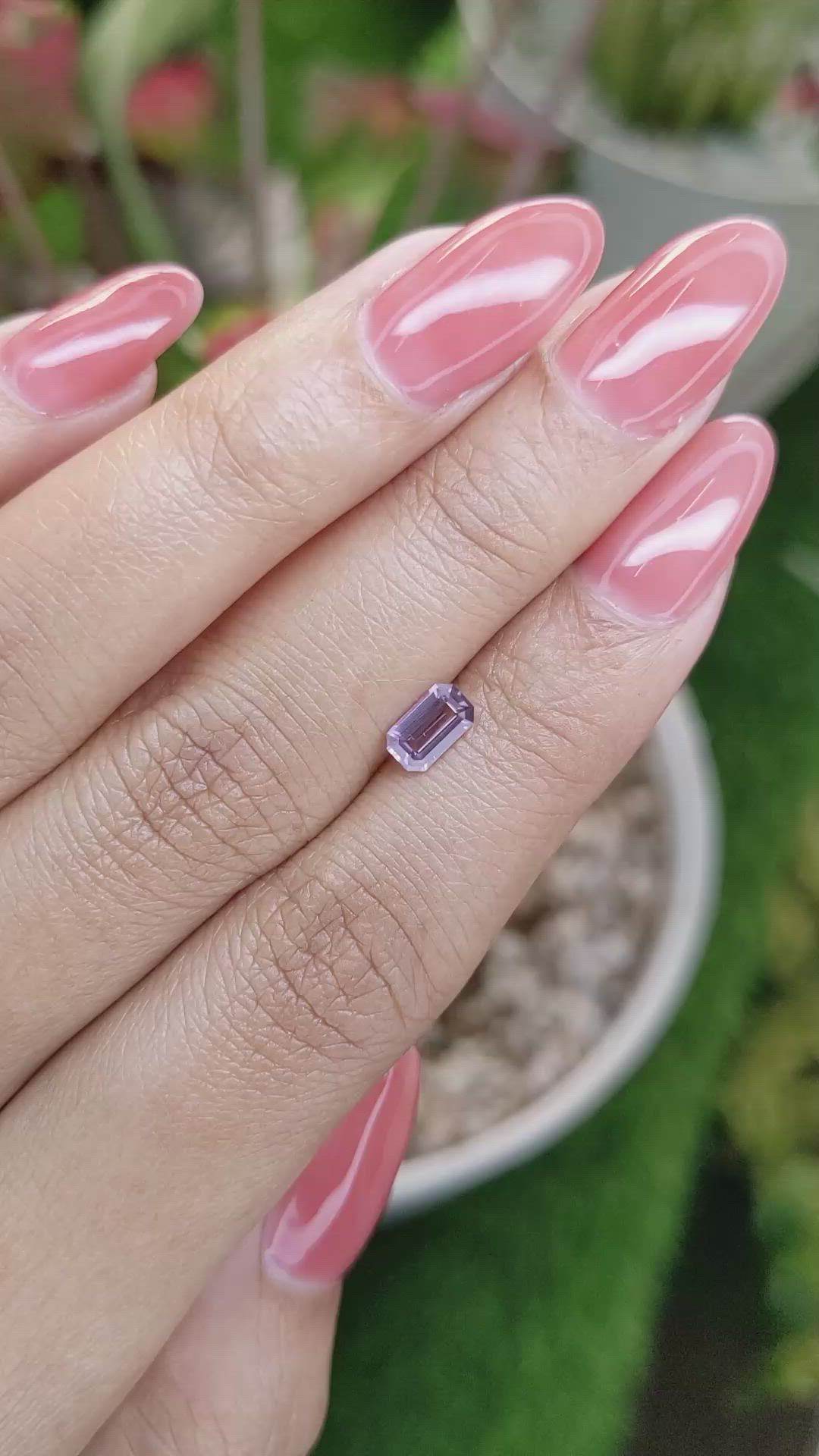 0.62 Ct. Pinkish Purple Sapphire from Ceylon (Sri Lanka) Size Video
