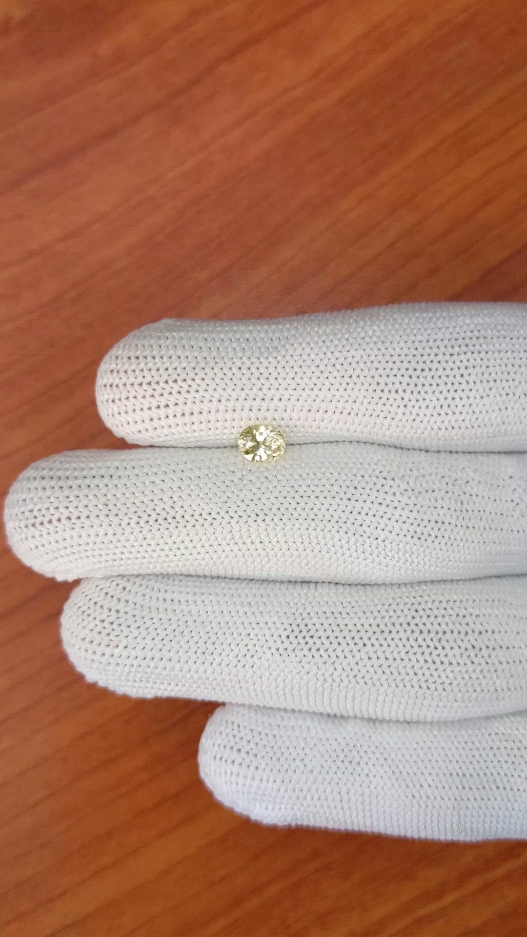 0.67 Ct. Yellow Sapphire from Ceylon (Sri Lanka) Size Video