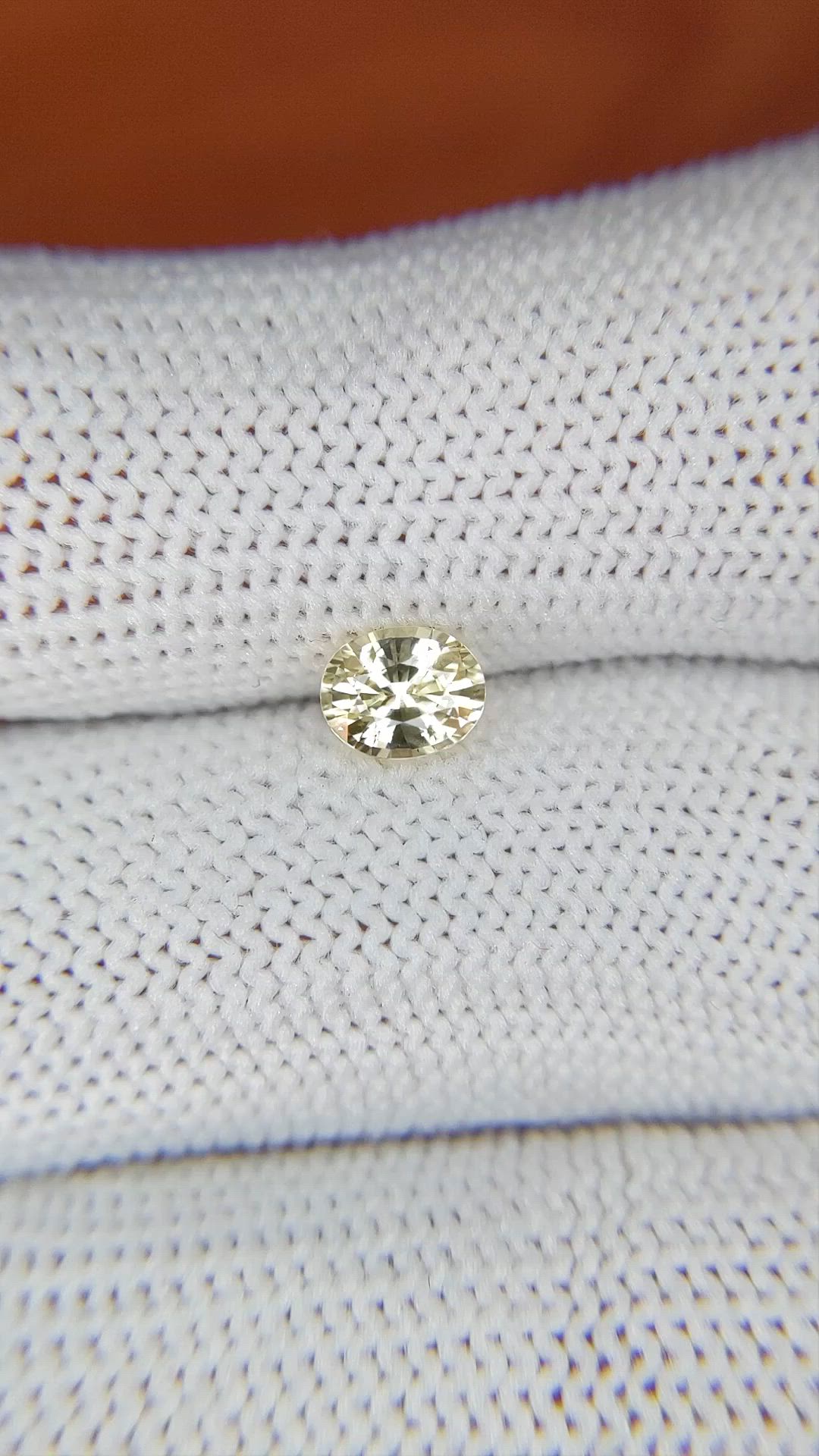 0.67 Ct. Yellow Sapphire from Ceylon (Sri Lanka) Size Video