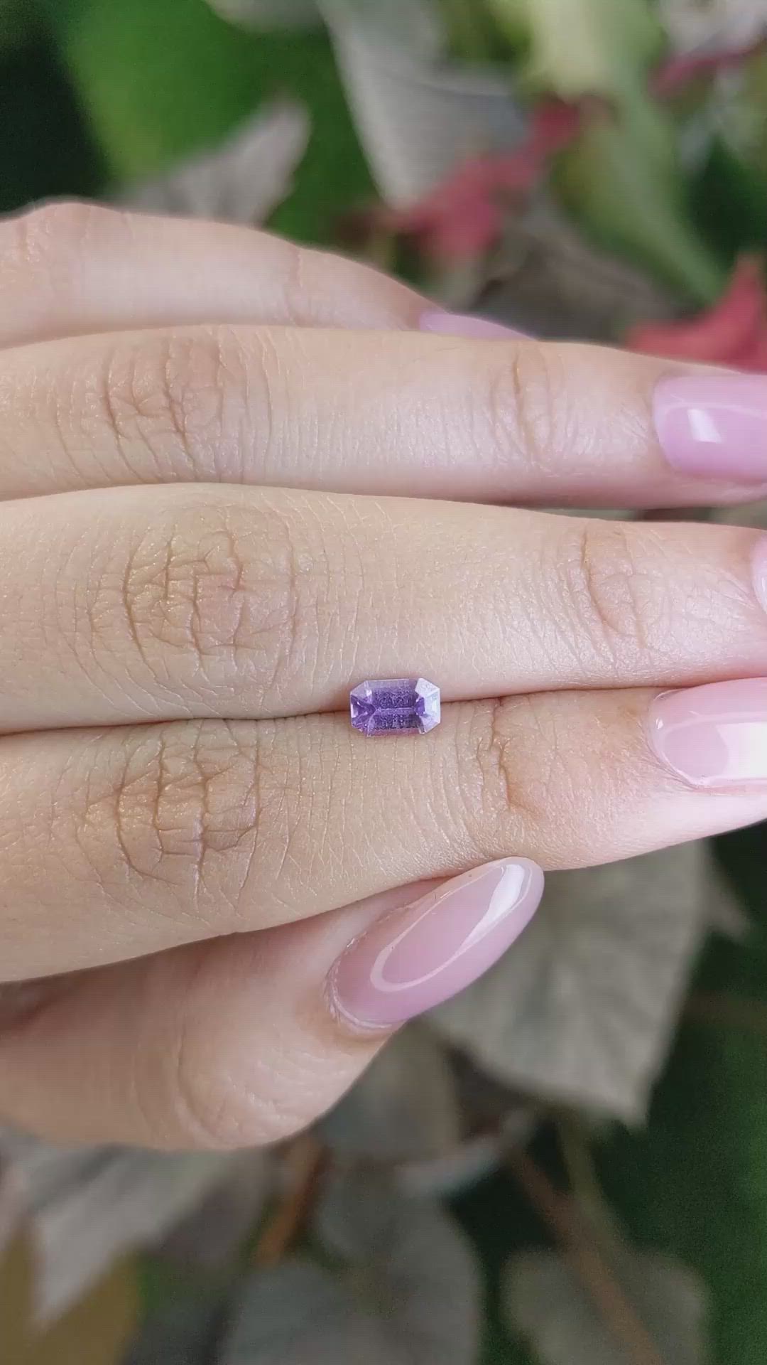 0.62 Ct. Pinkish Purple Sapphire from Ceylon (Sri Lanka) Size Video