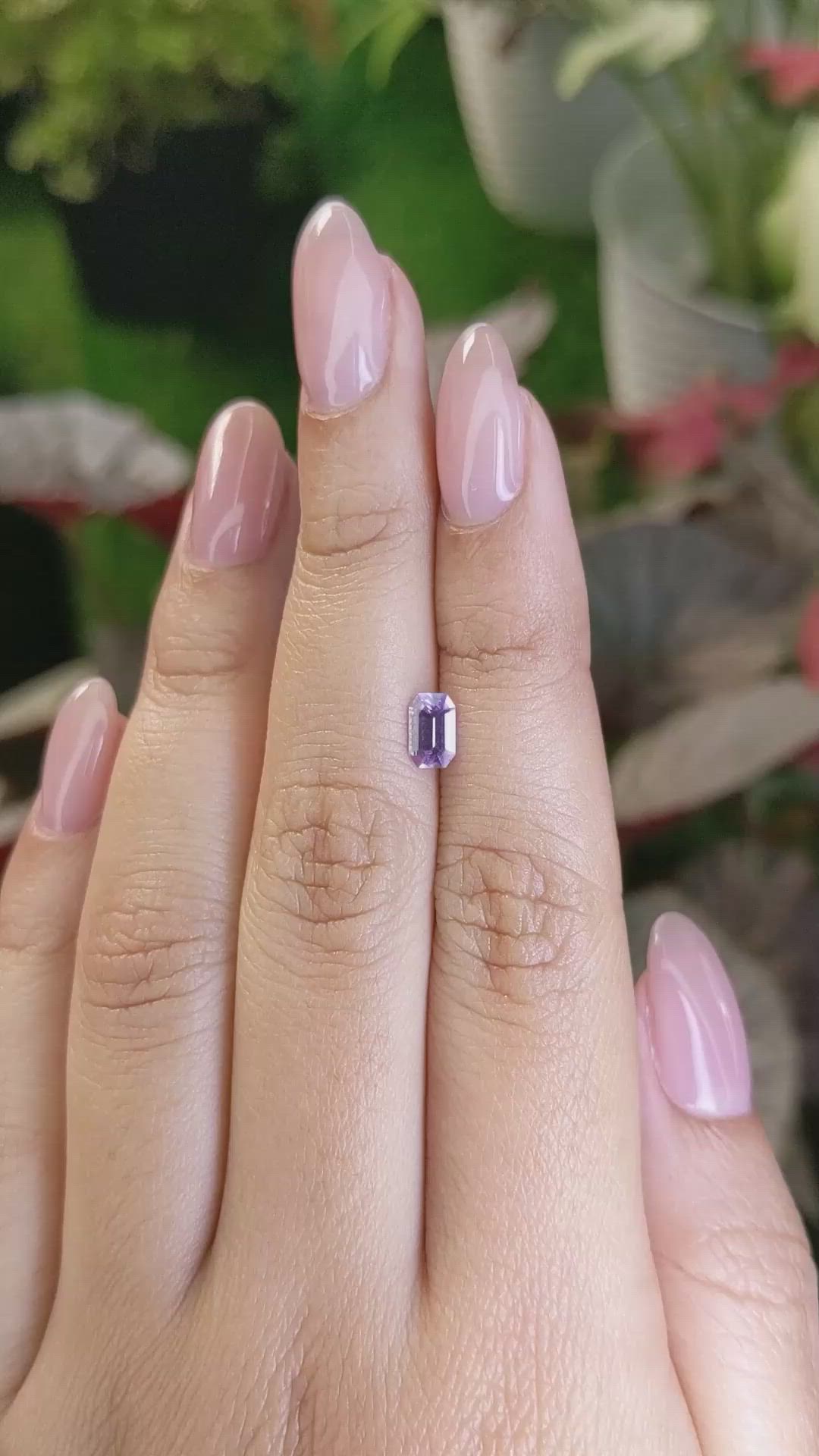 0.62 Ct. Pinkish Purple Sapphire from Ceylon (Sri Lanka) Size Video