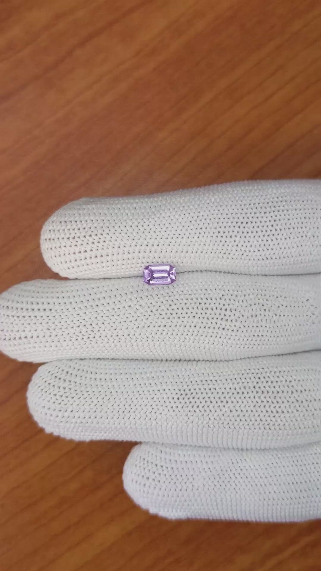 0.62 Ct. Pinkish Purple Sapphire from Ceylon (Sri Lanka) Size Video