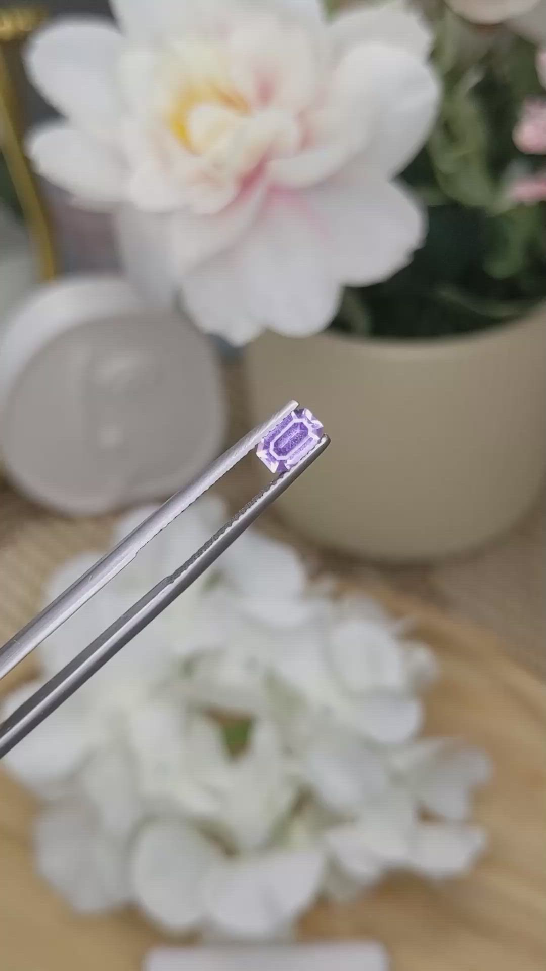 0.62 Ct. Pinkish Purple Sapphire from Ceylon (Sri Lanka) Size Video