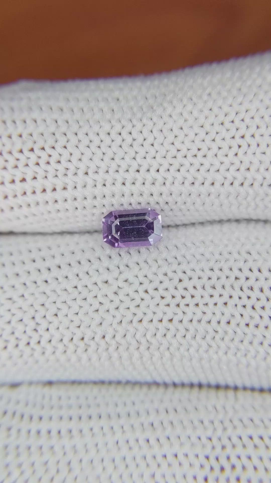 0.62 Ct. Pinkish Purple Sapphire from Ceylon (Sri Lanka) Size Video
