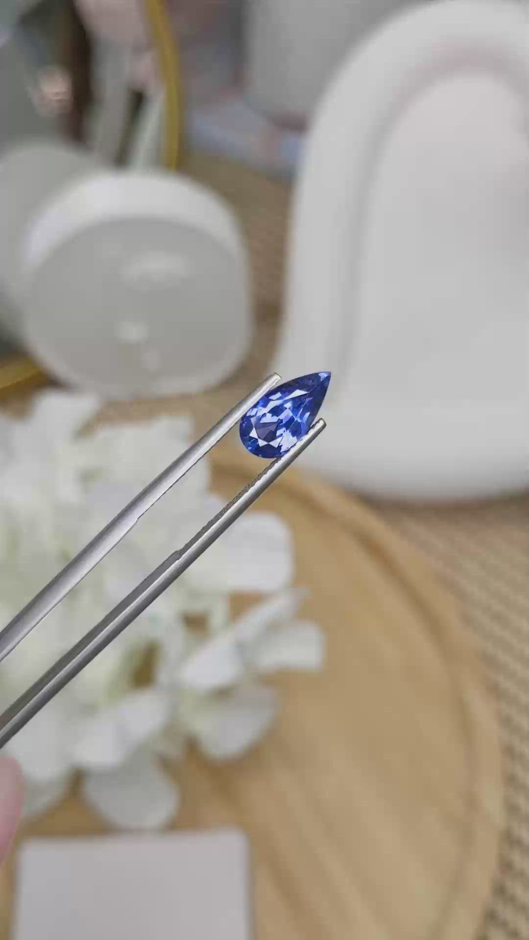 2.13 Ct. Blue Sapphire from Ceylon (Sri Lanka) Size Video