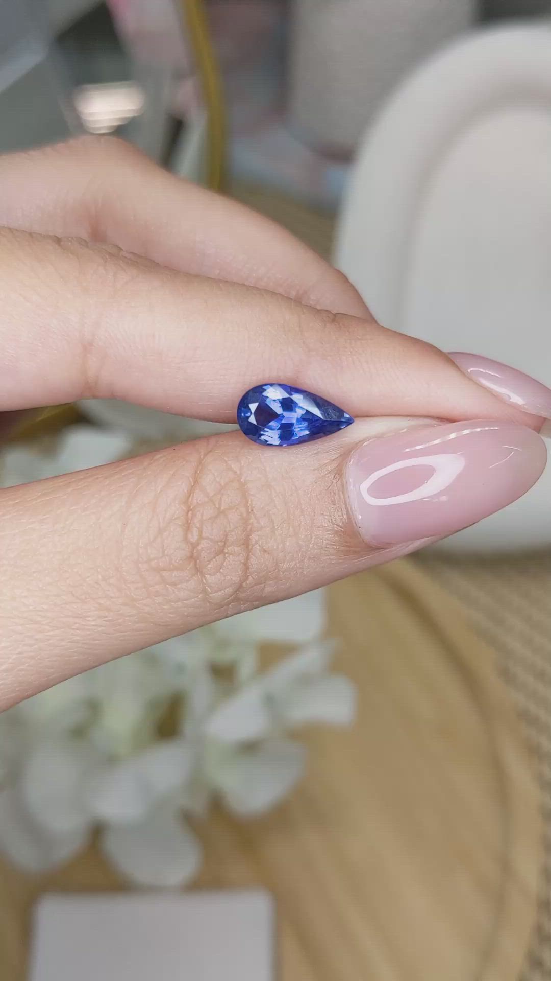 2.13 Ct. Blue Sapphire from Ceylon (Sri Lanka) Size Video