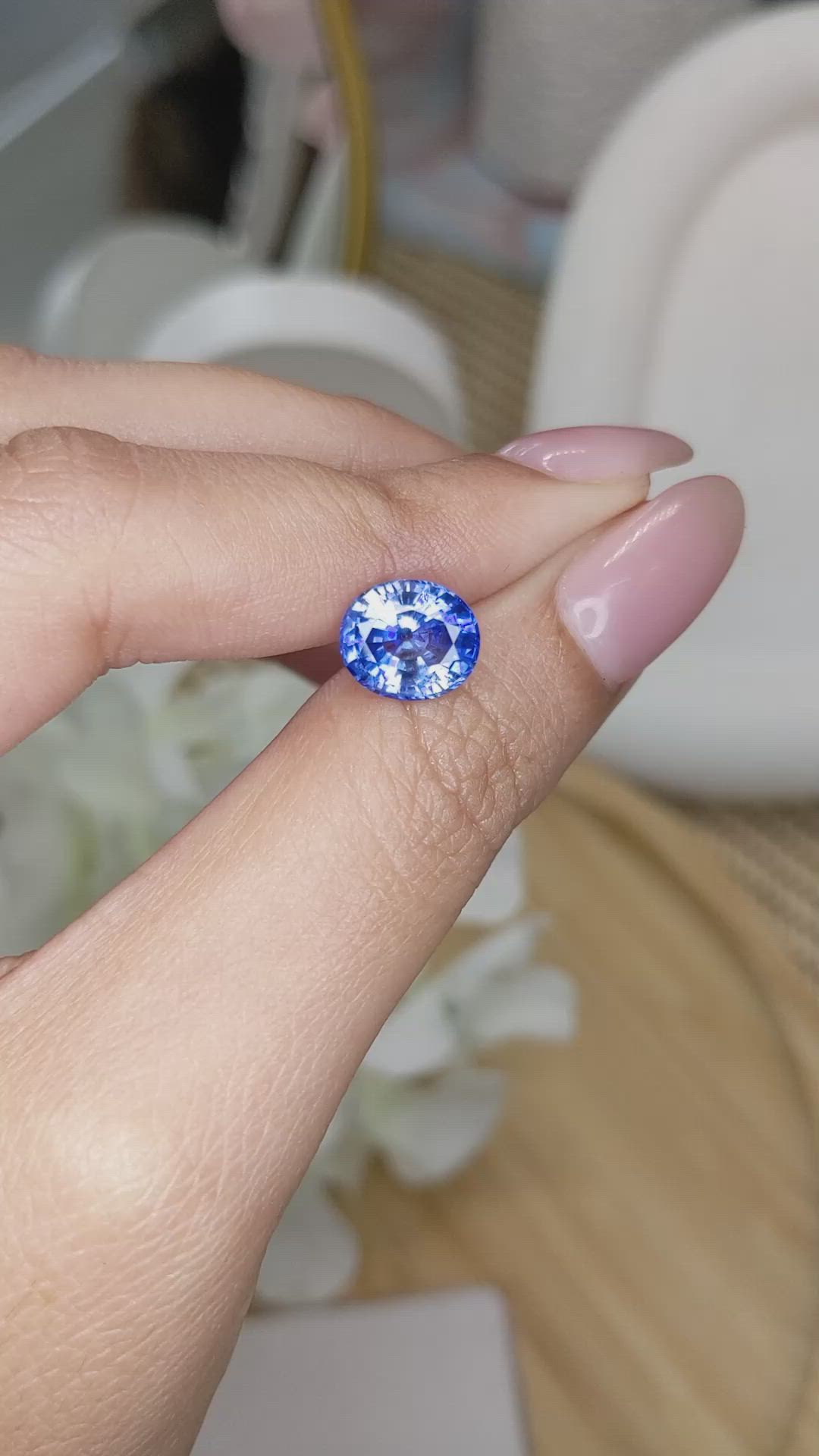 3.33 Ct. Blue Sapphire from Ceylon (Sri Lanka) Size Video