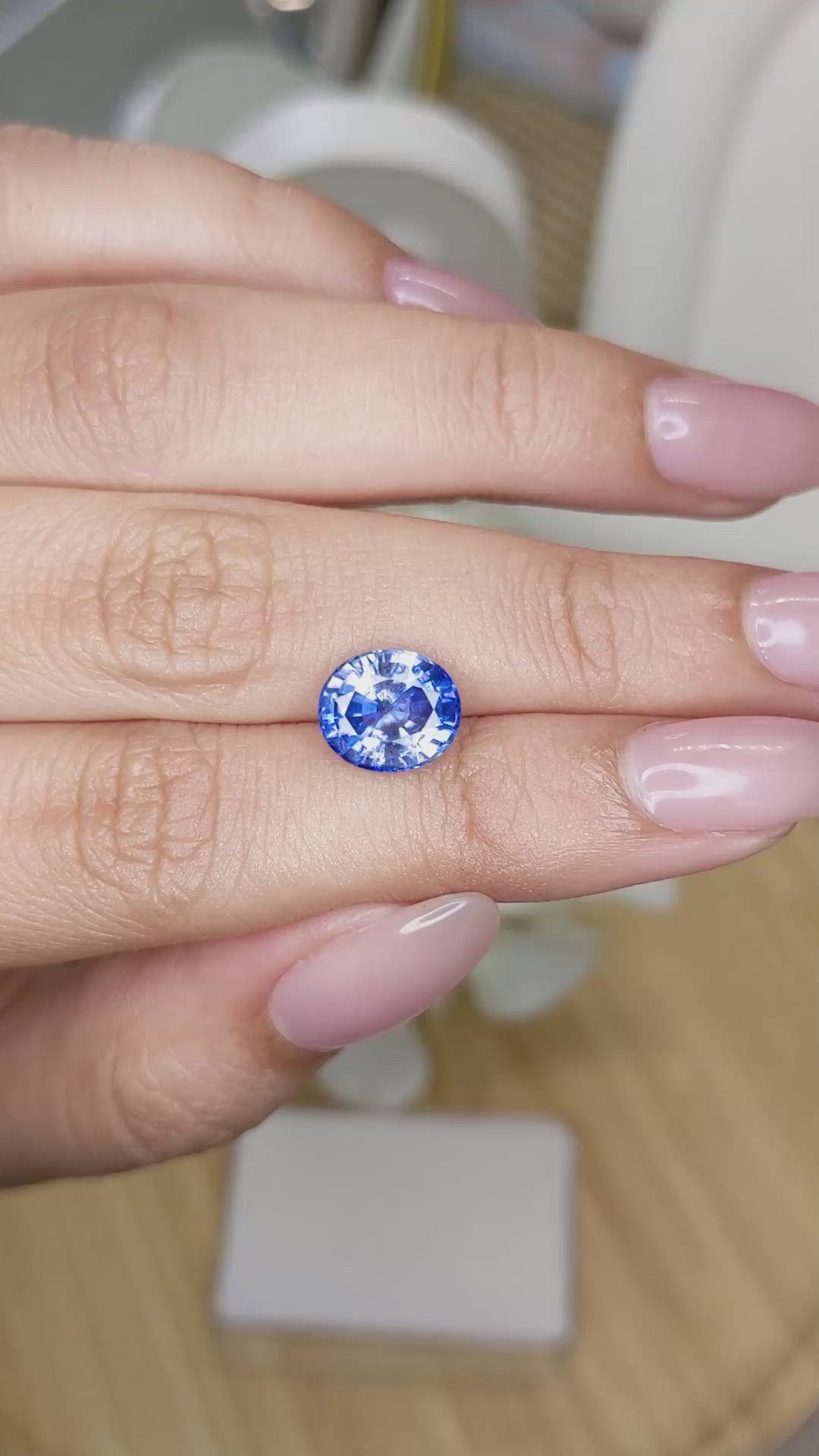 3.33 Ct. Blue Sapphire from Ceylon (Sri Lanka) Size Video