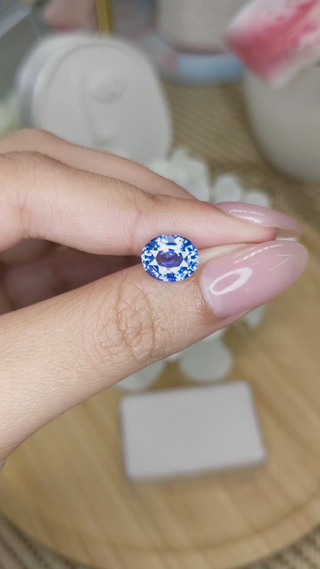 3.21 Ct. Blue Sapphire from Ceylon (Sri Lanka) Size Video