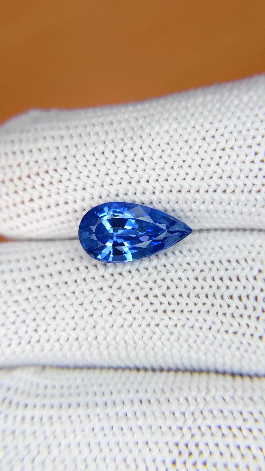 2.98 Ct. Blue Sapphire from Ceylon (Sri Lanka) Size Video