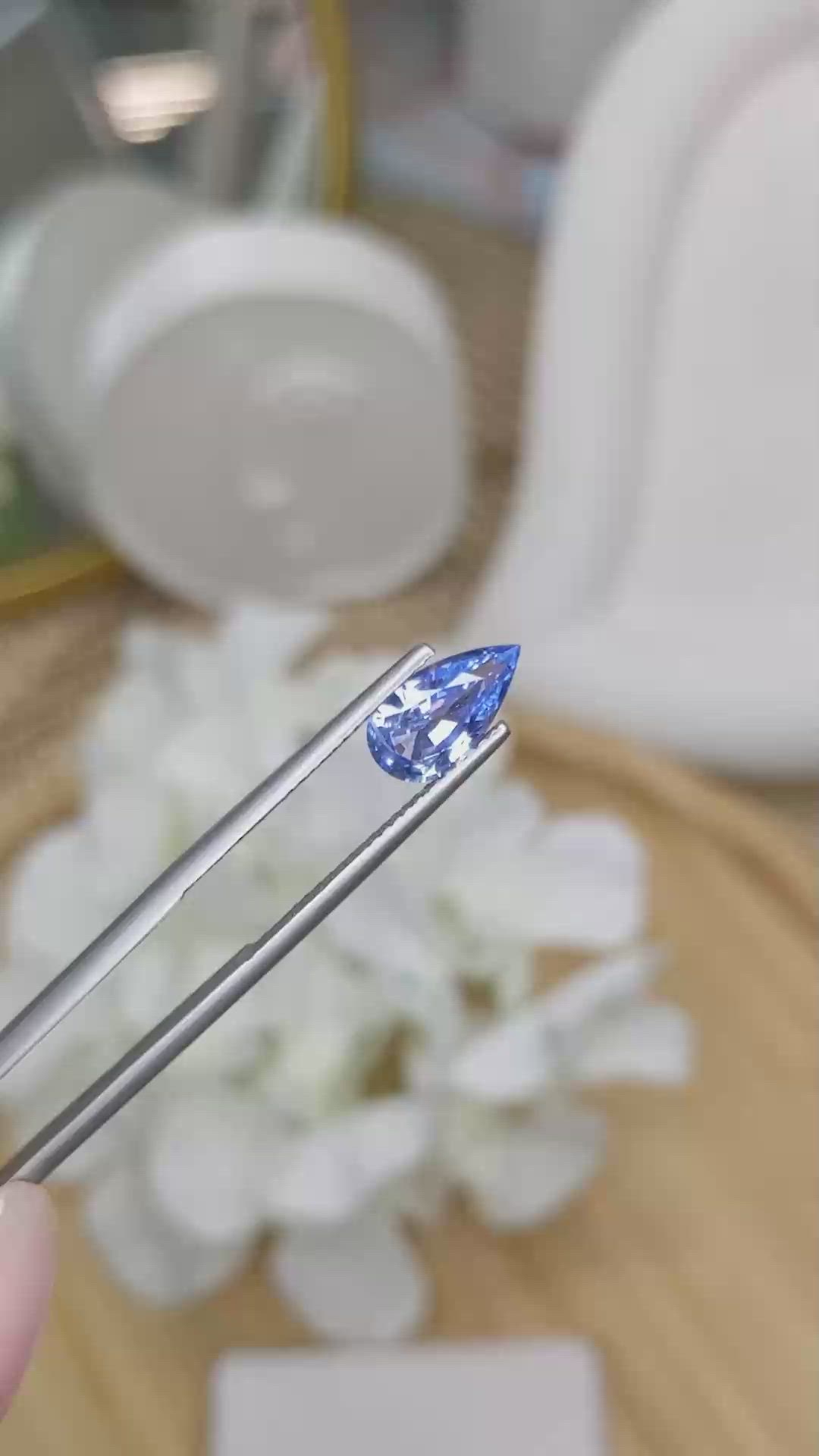 1.65 Ct. Blue Sapphire from Ceylon (Sri Lanka) Size Video
