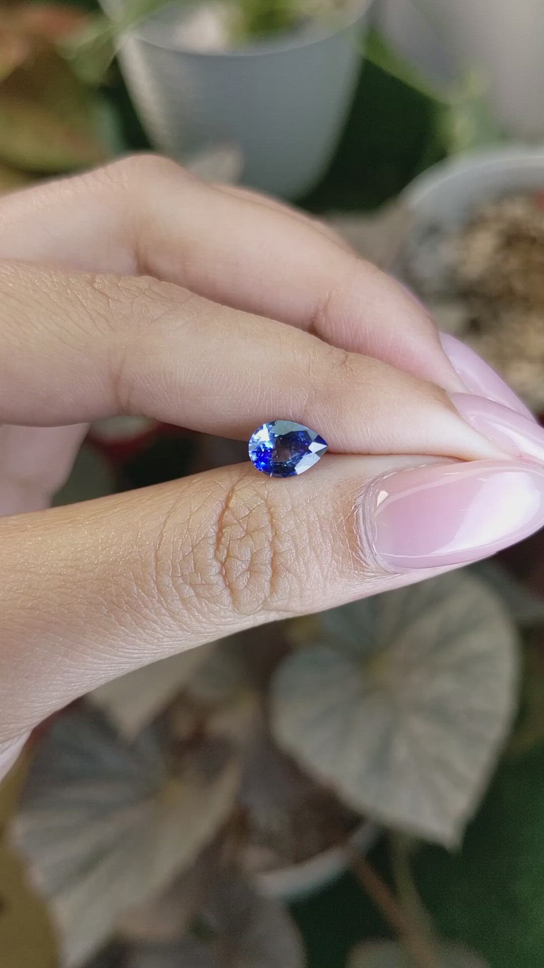 1.30 Ct. Blue Sapphire from Ceylon (Sri Lanka) Size Video