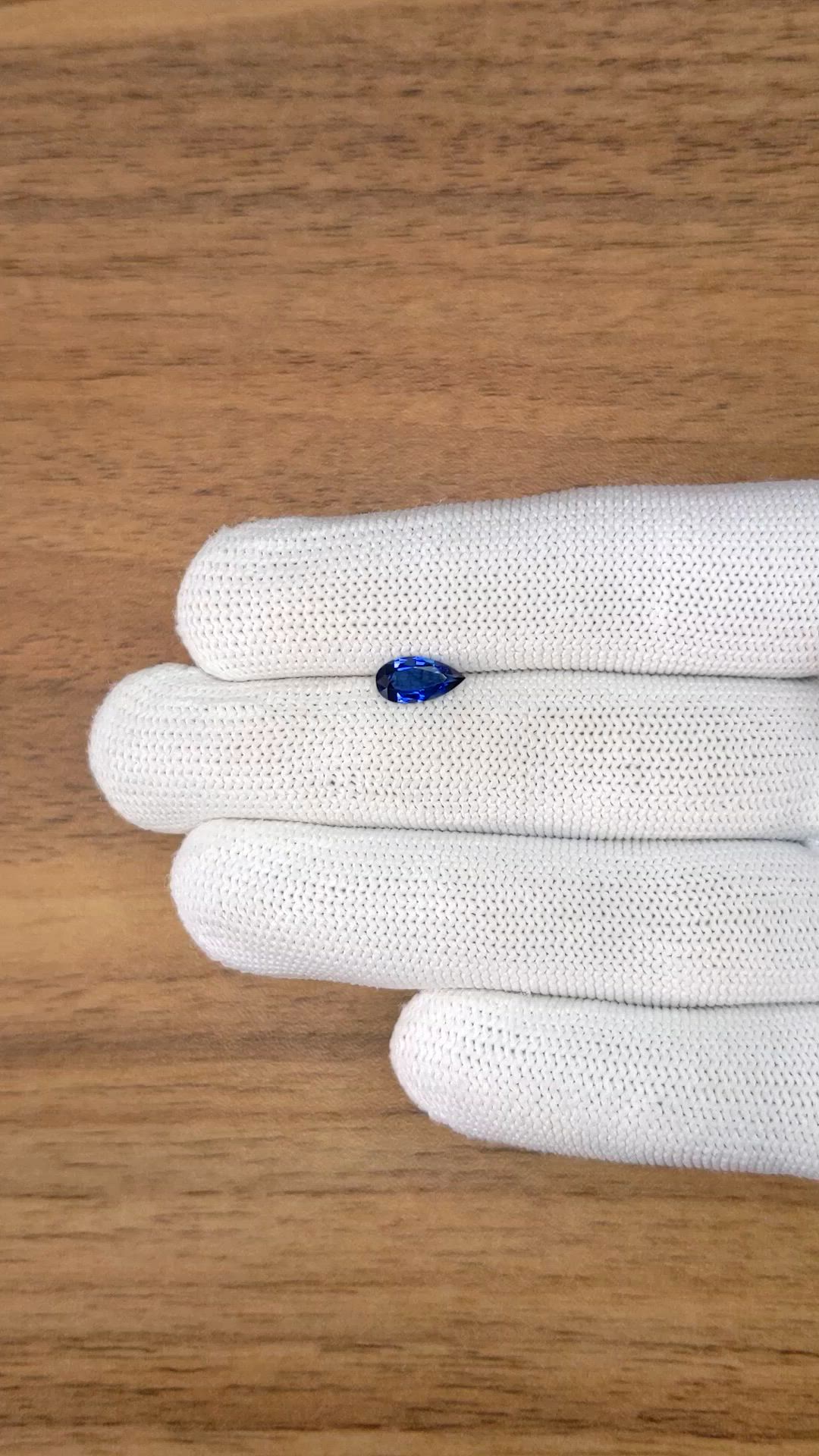 0.84 Ct. Blue Sapphire from Ceylon (Sri Lanka) Size Video