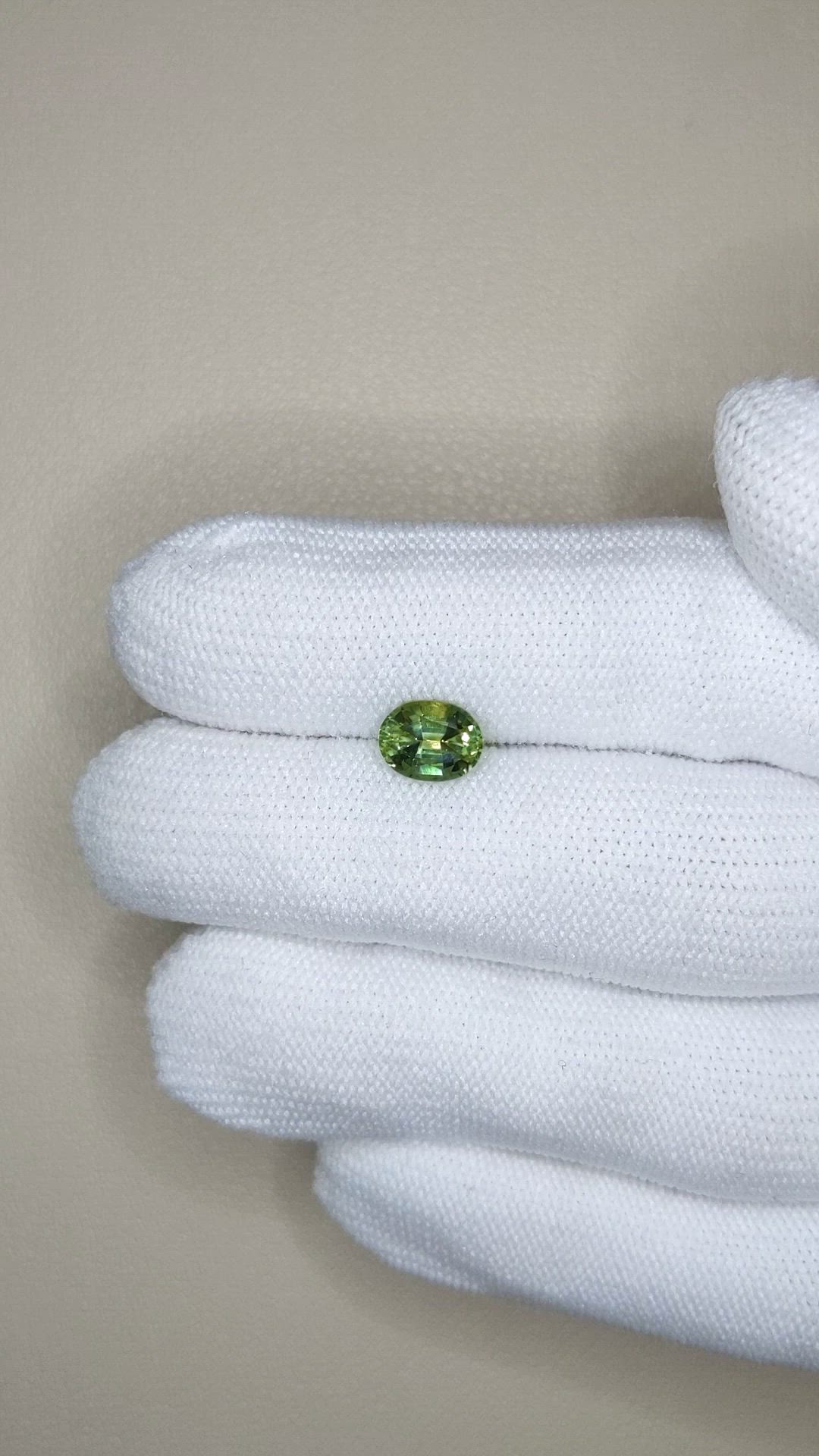 1.56 Ct. Yellowish Green Sapphire from Africa Size Video